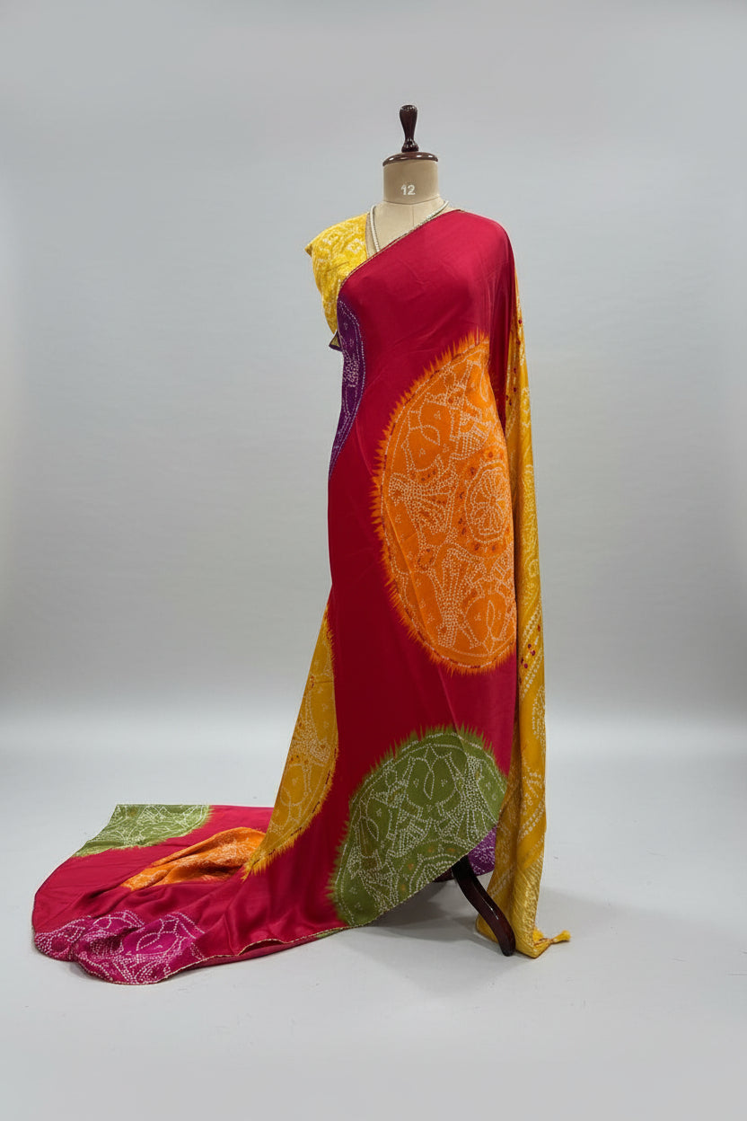 Red Patola modal satin 102 saree