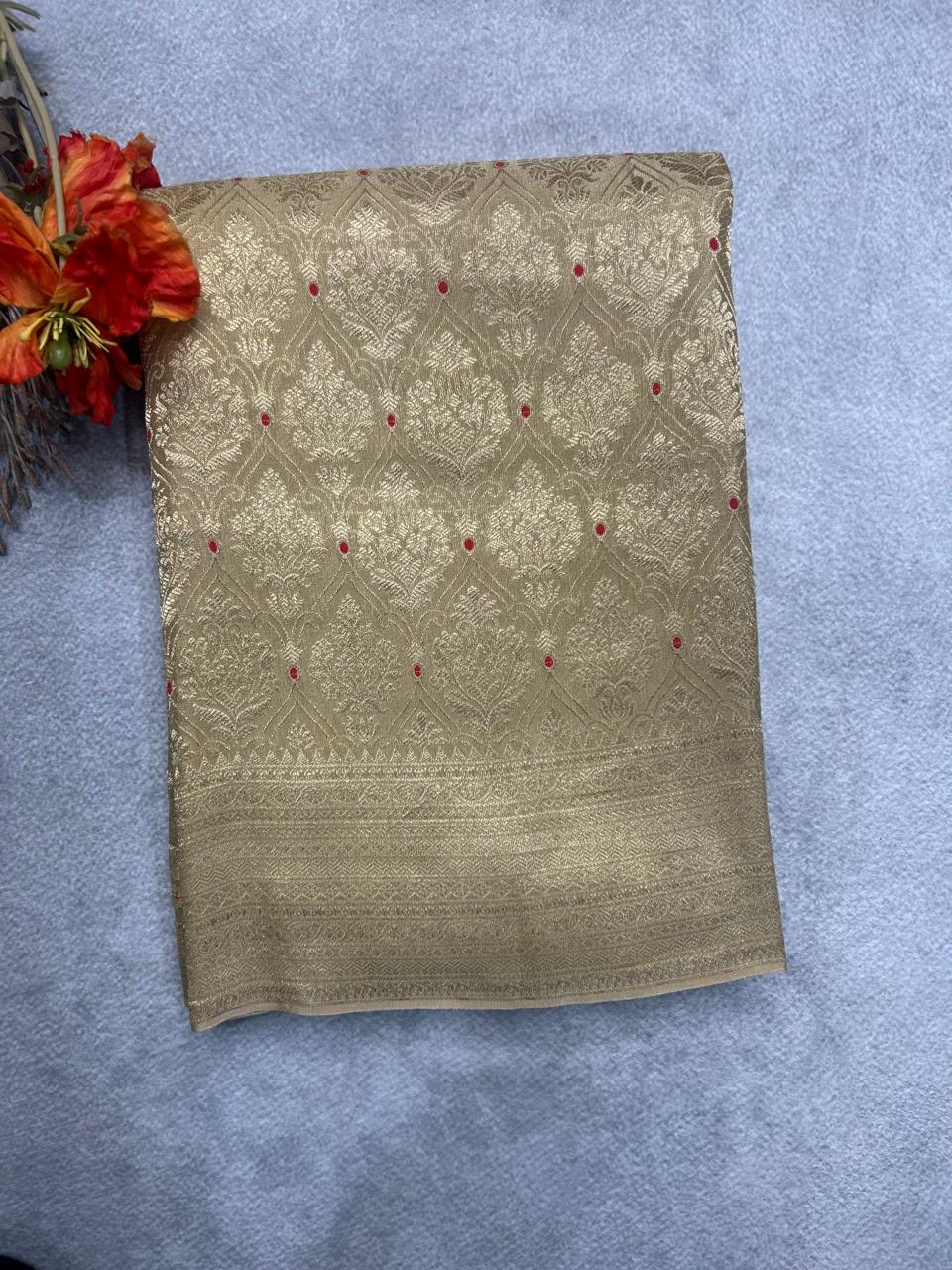 Gold brocade pure mysore silk 104 saree
