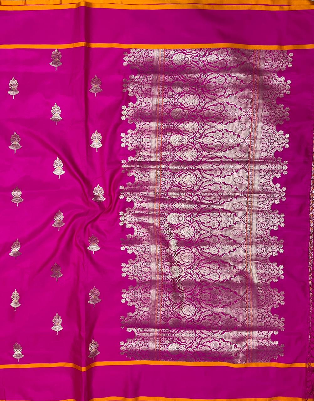 Pink pure mushru kathan 104 saree