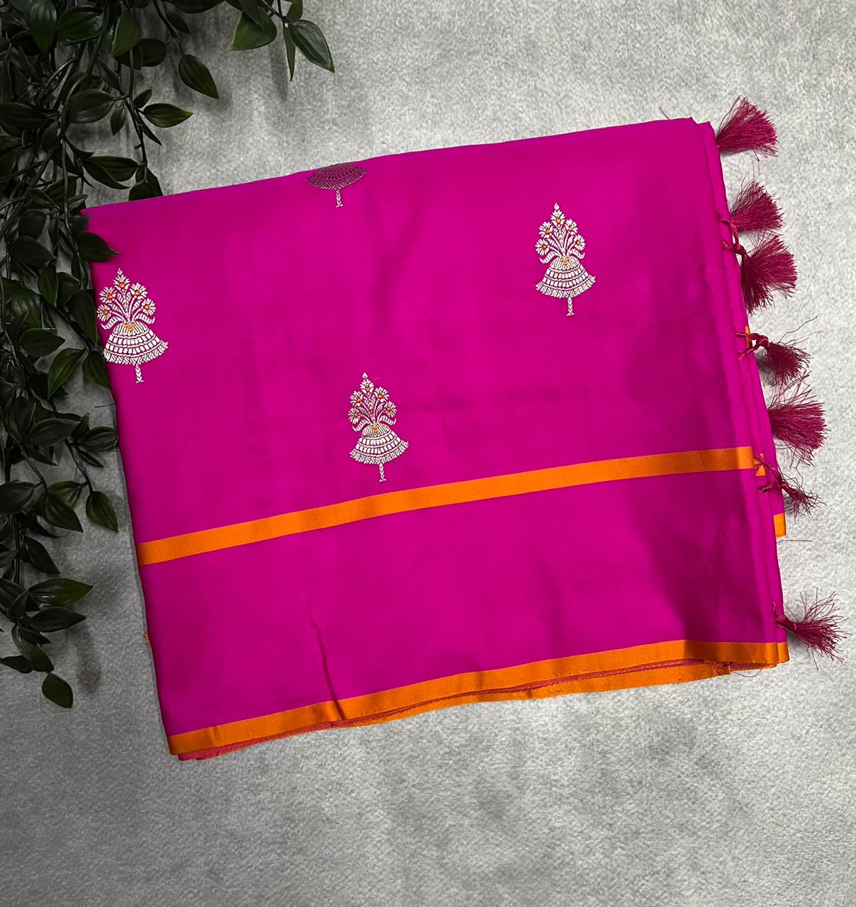 Pink pure mushru kathan 104 saree