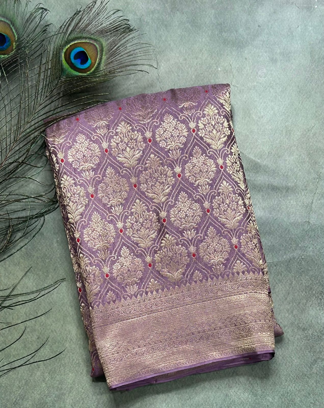Lavender brocade pure mysore-104 silk saree