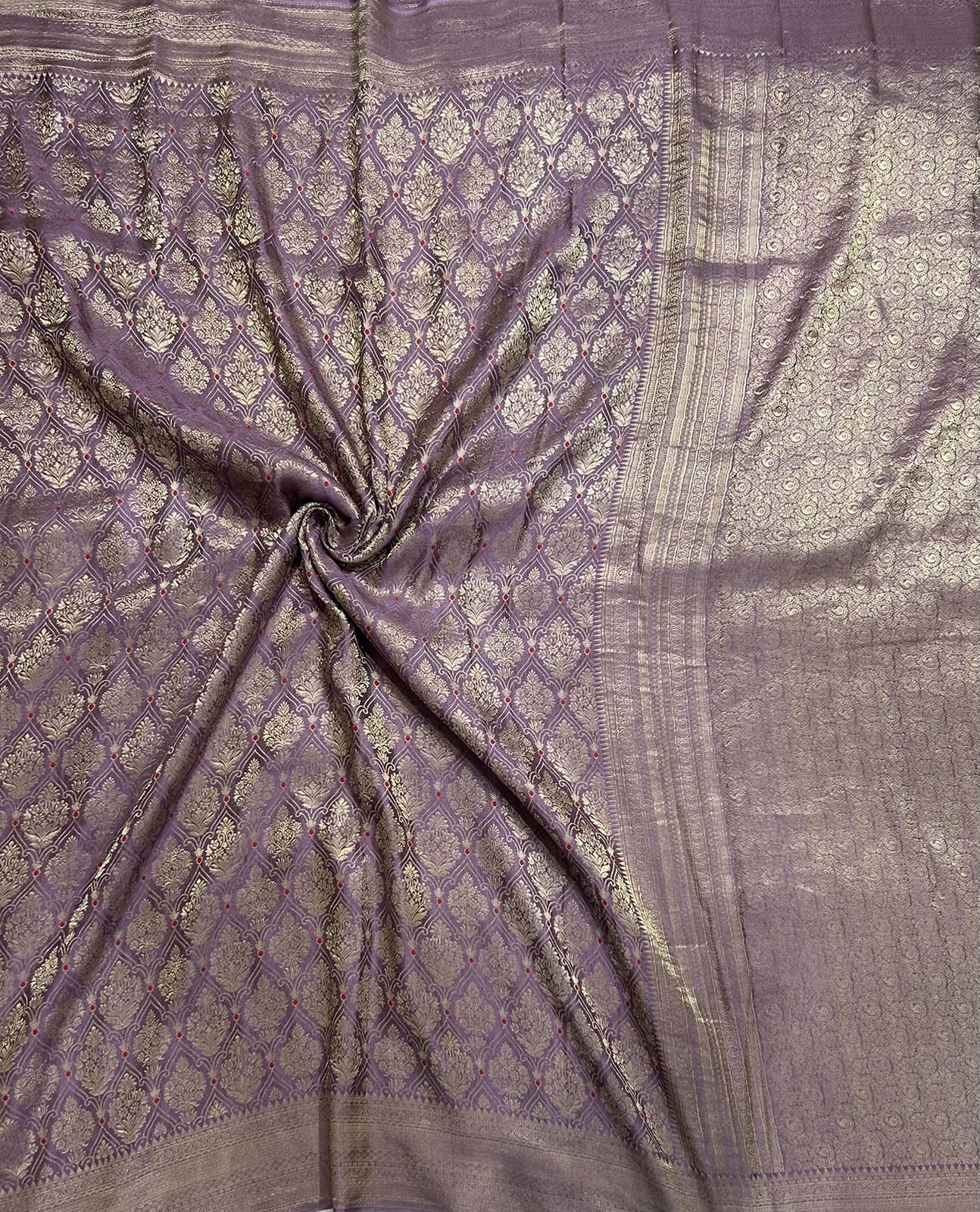 Lavender brocade pure mysore-104 silk saree