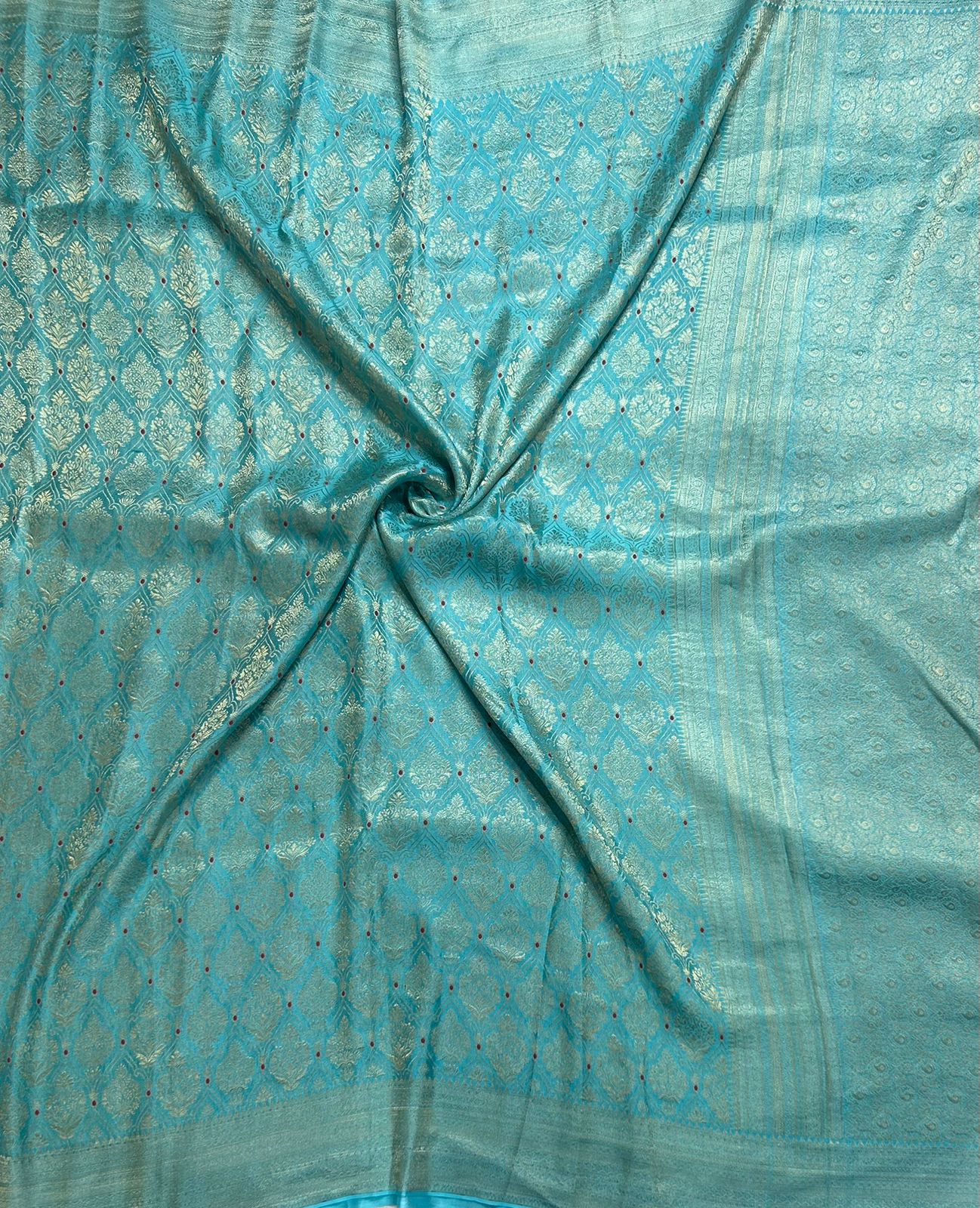 Light blue brocade pure mysore-104 silk saree
