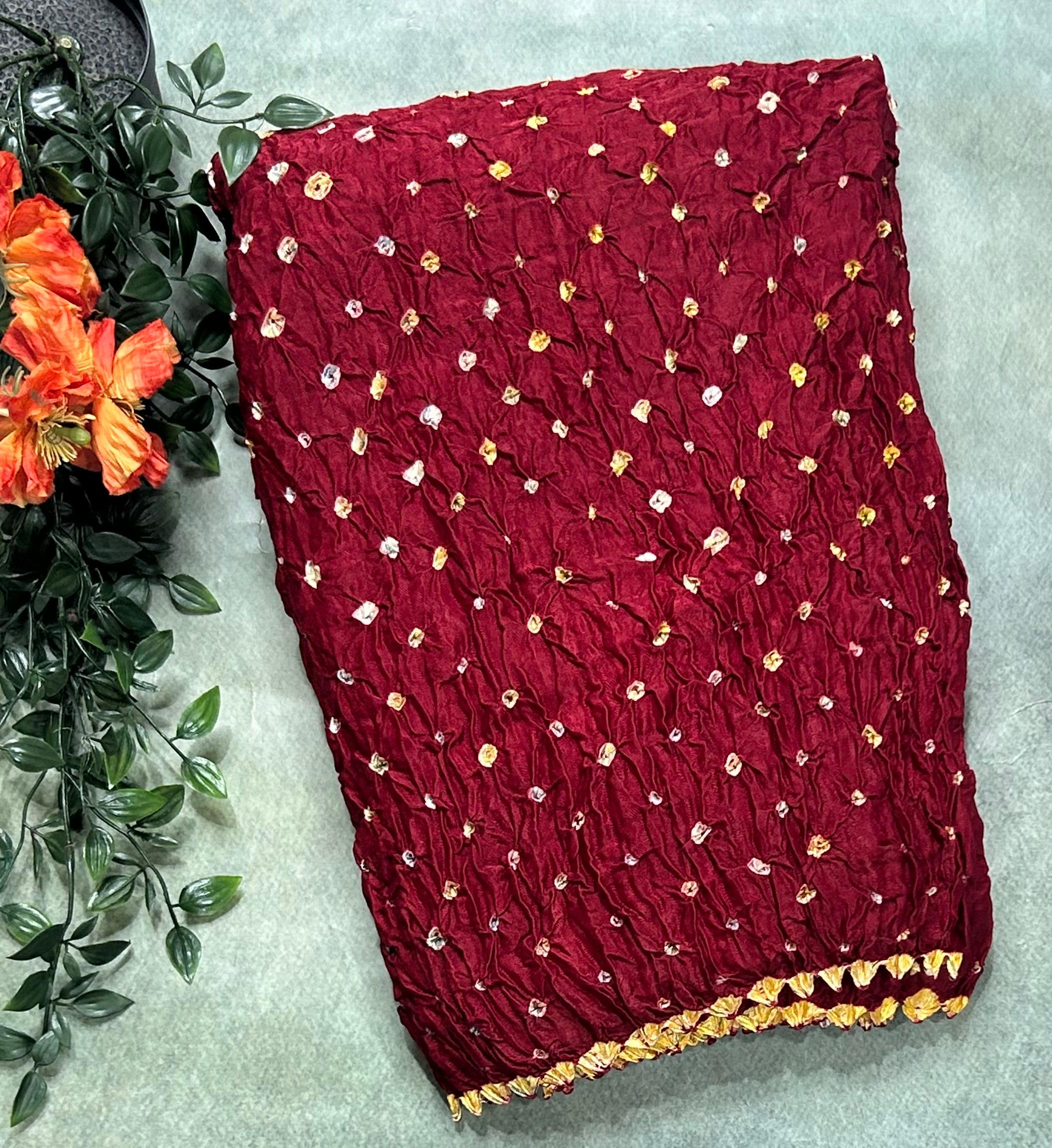 Maroon Bandhini 104 saree