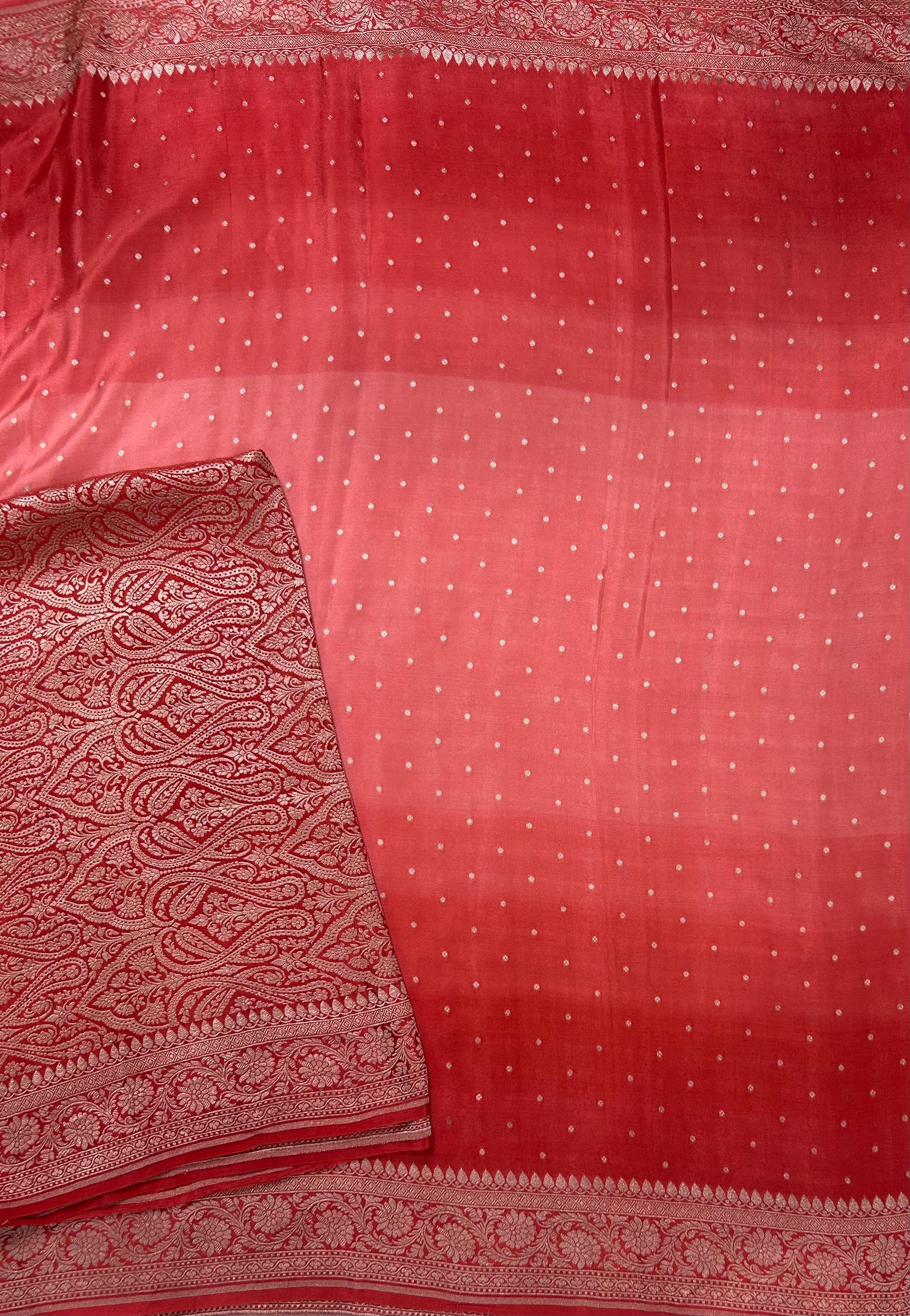 Multitone silver zari pure benarasi crepe 104 silk saree