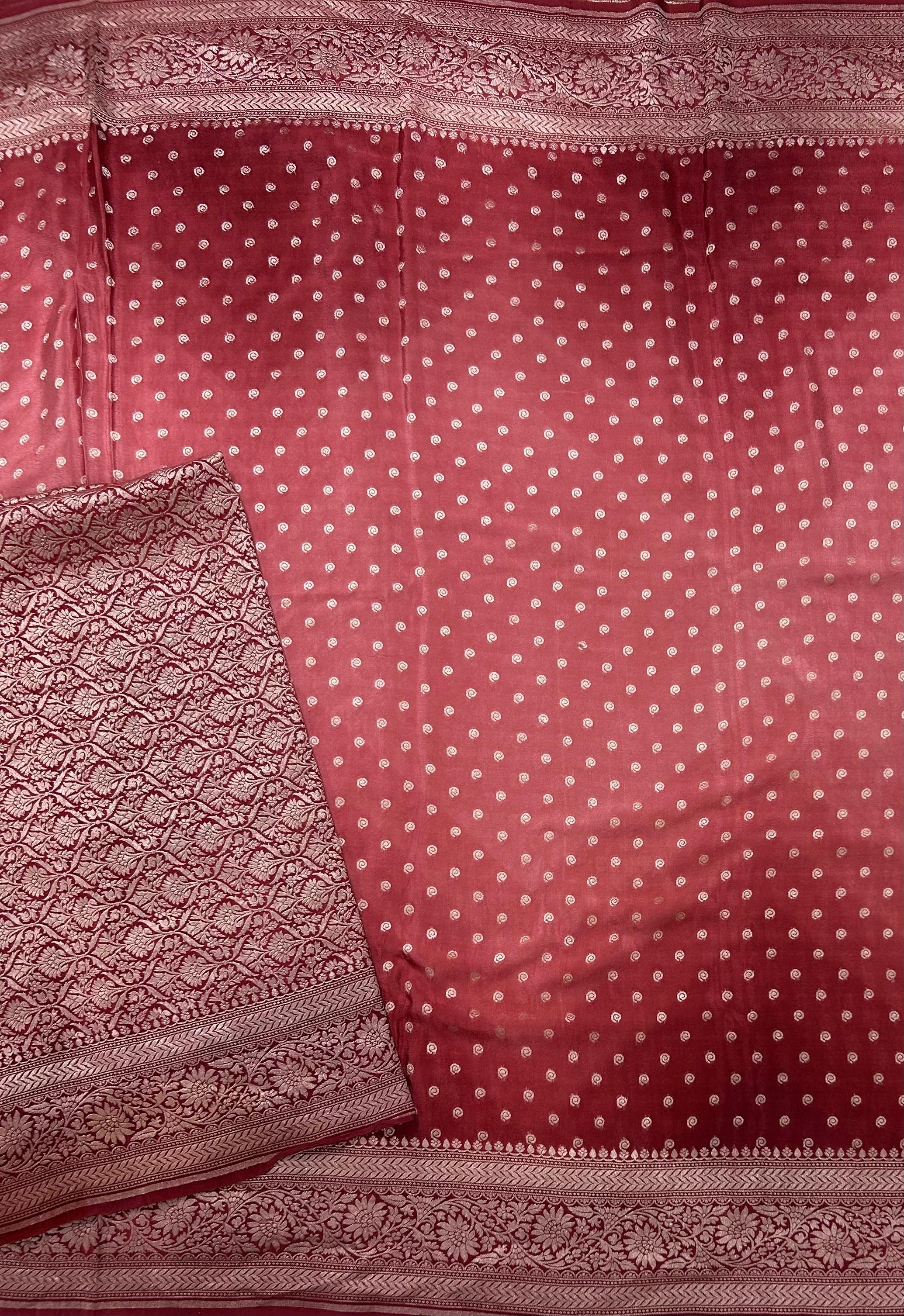Multitone silver zari pure benarasi crepe 104 silk saree
