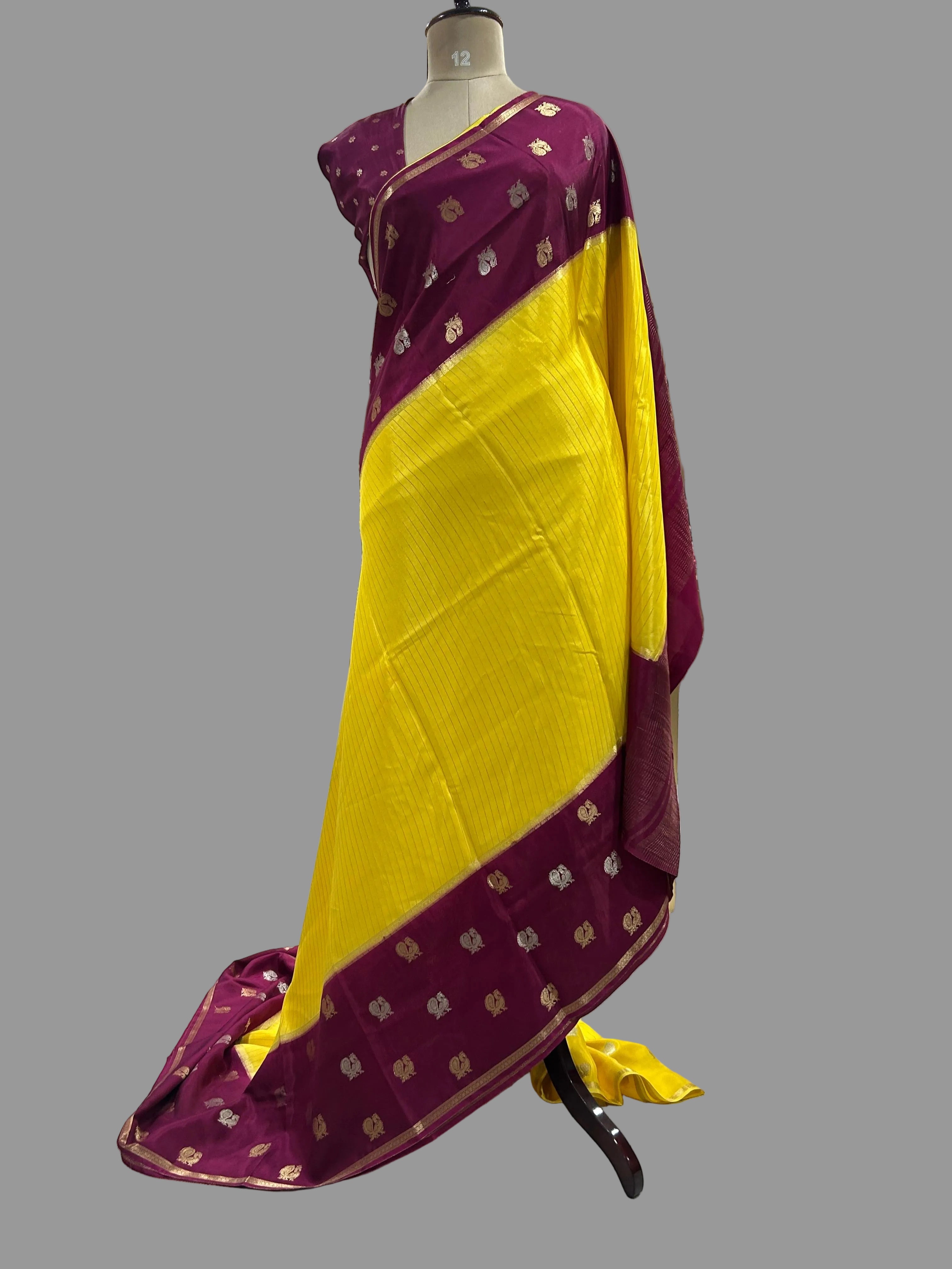 2D butta n stripes semi Mysore 104 saree