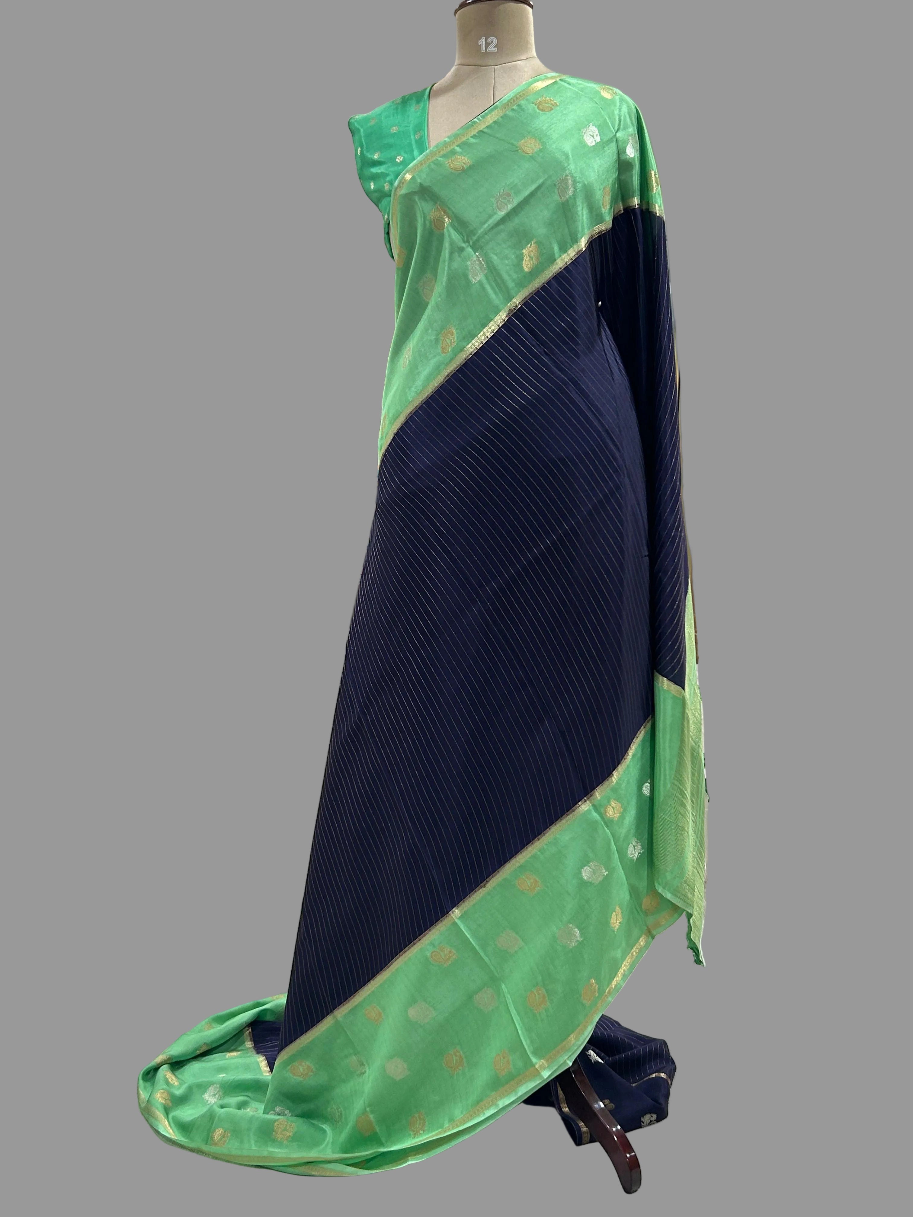 2D butta n stripes semi Mysore 104 saree