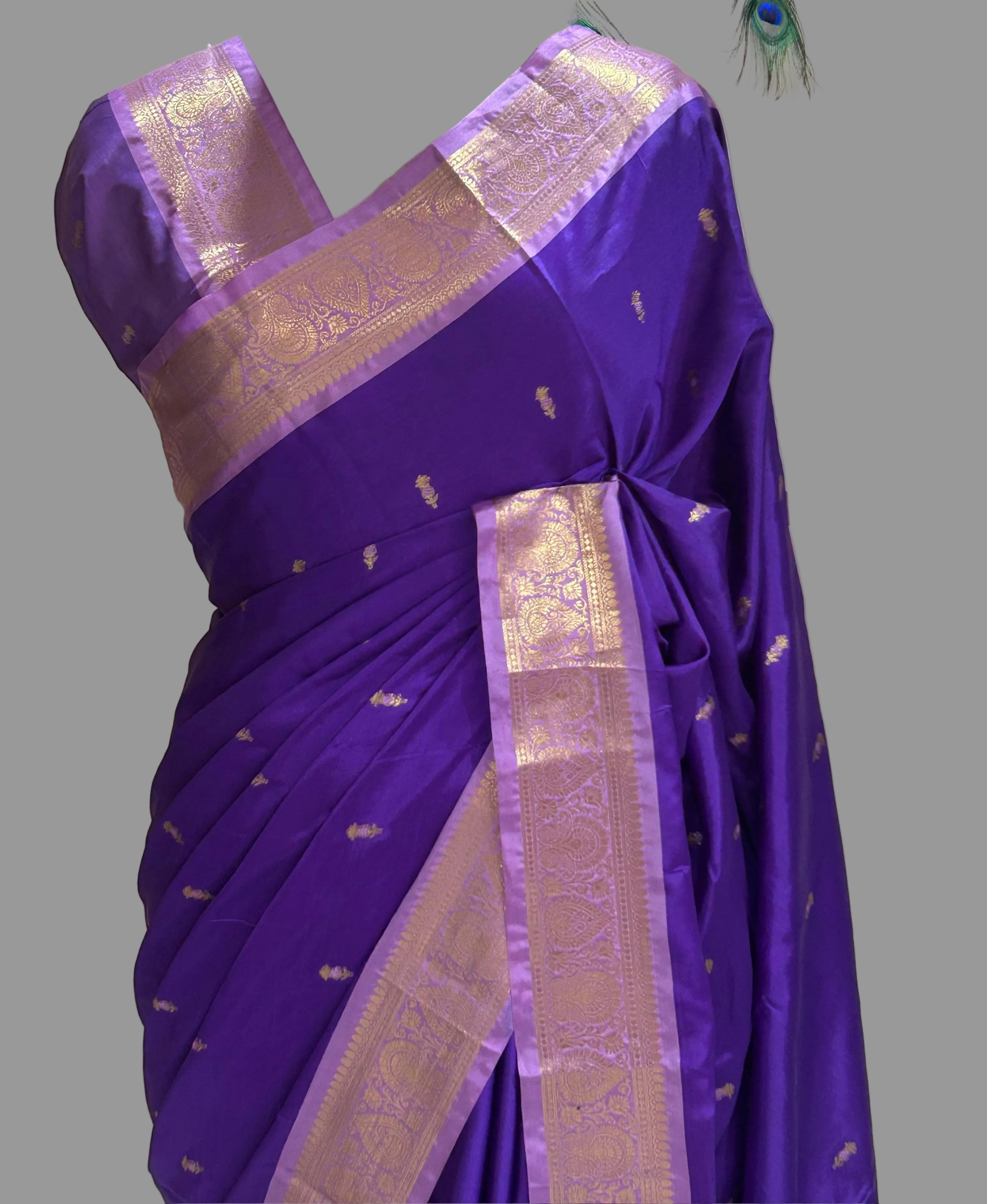 Purple small border kanchi 104 silk saree