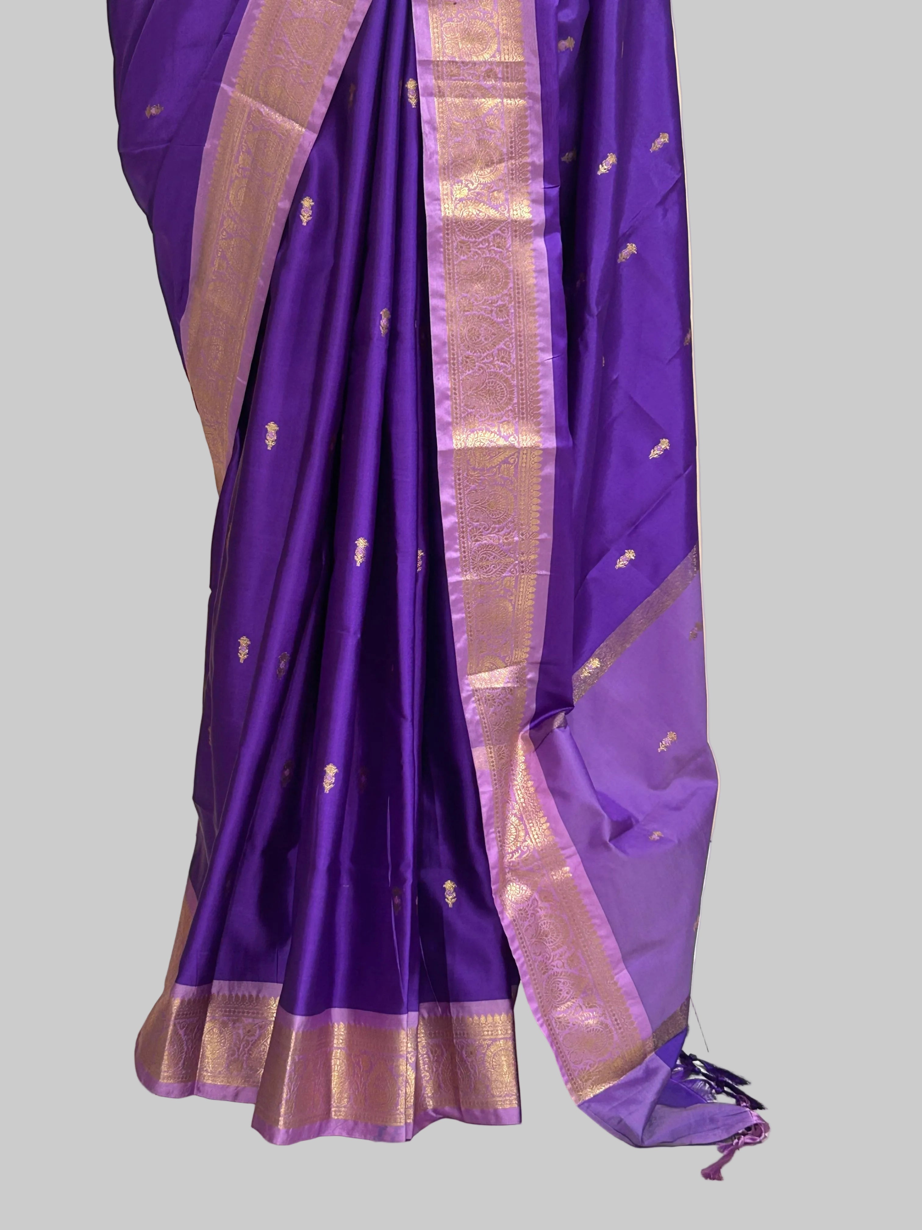 Purple small border kanchi 104 silk saree