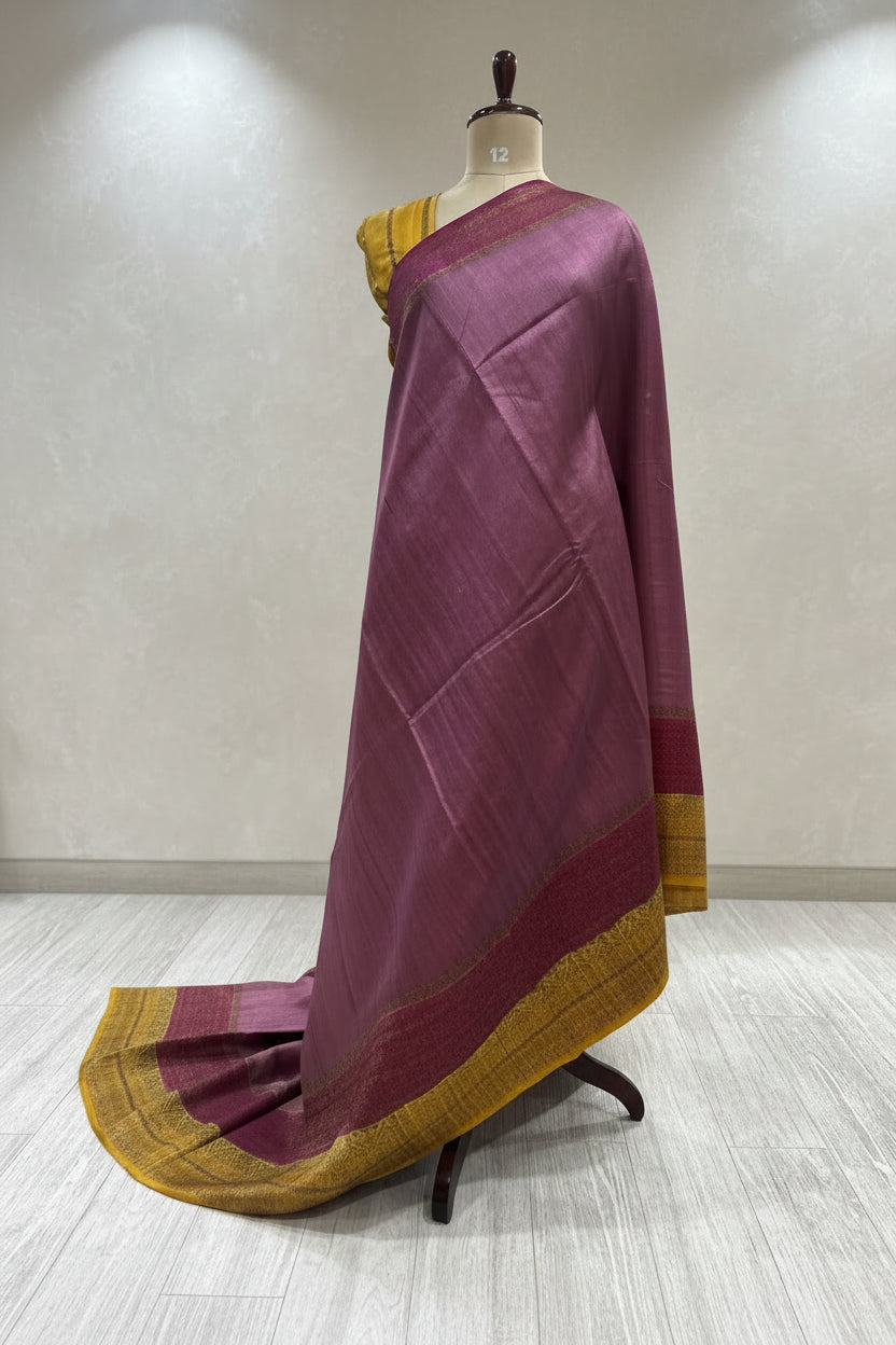 Onion pink small butta pure tussar crepe 104 silk saree