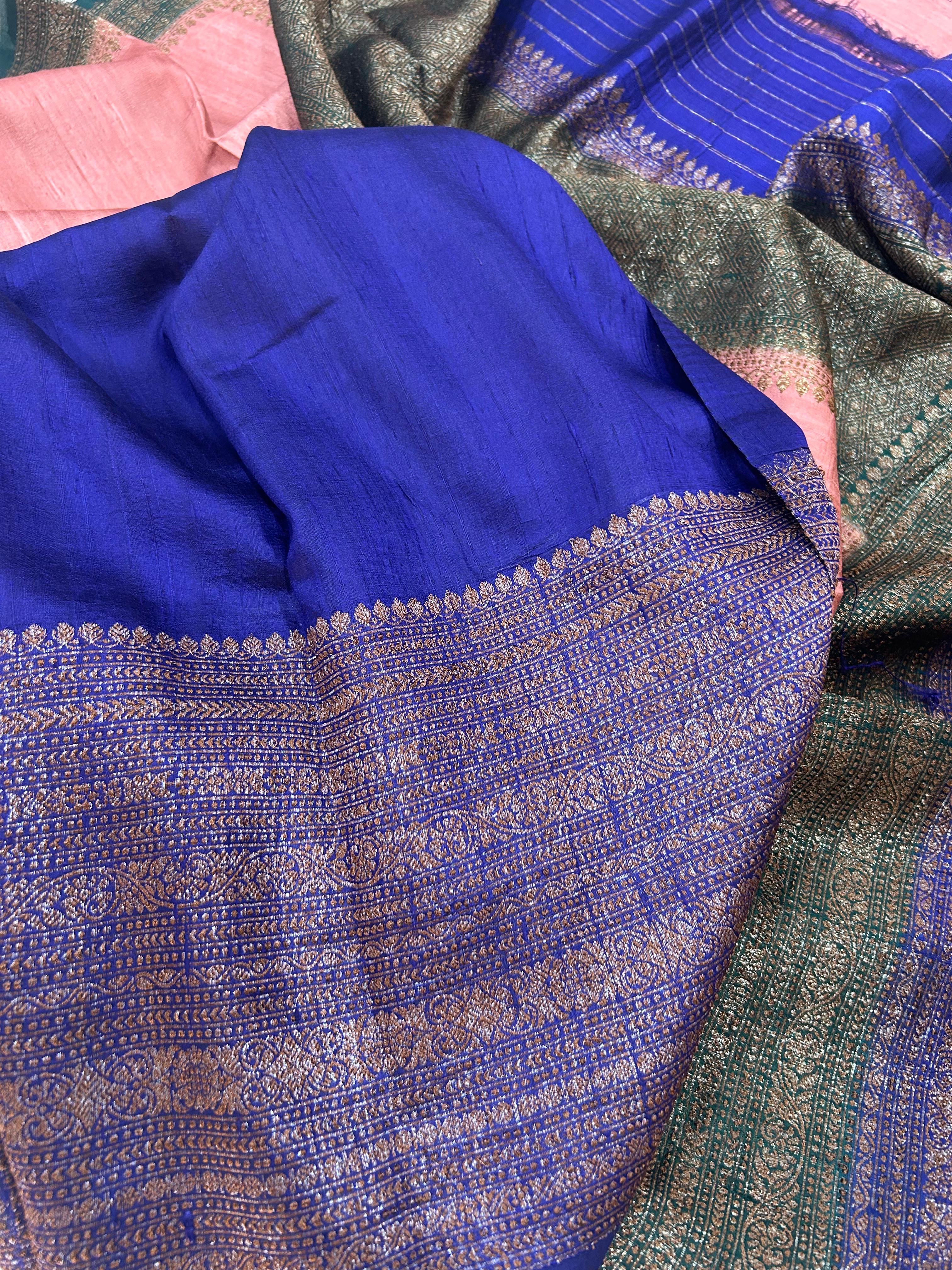 Light pink small butta pure tussar crepe 104 silk saree