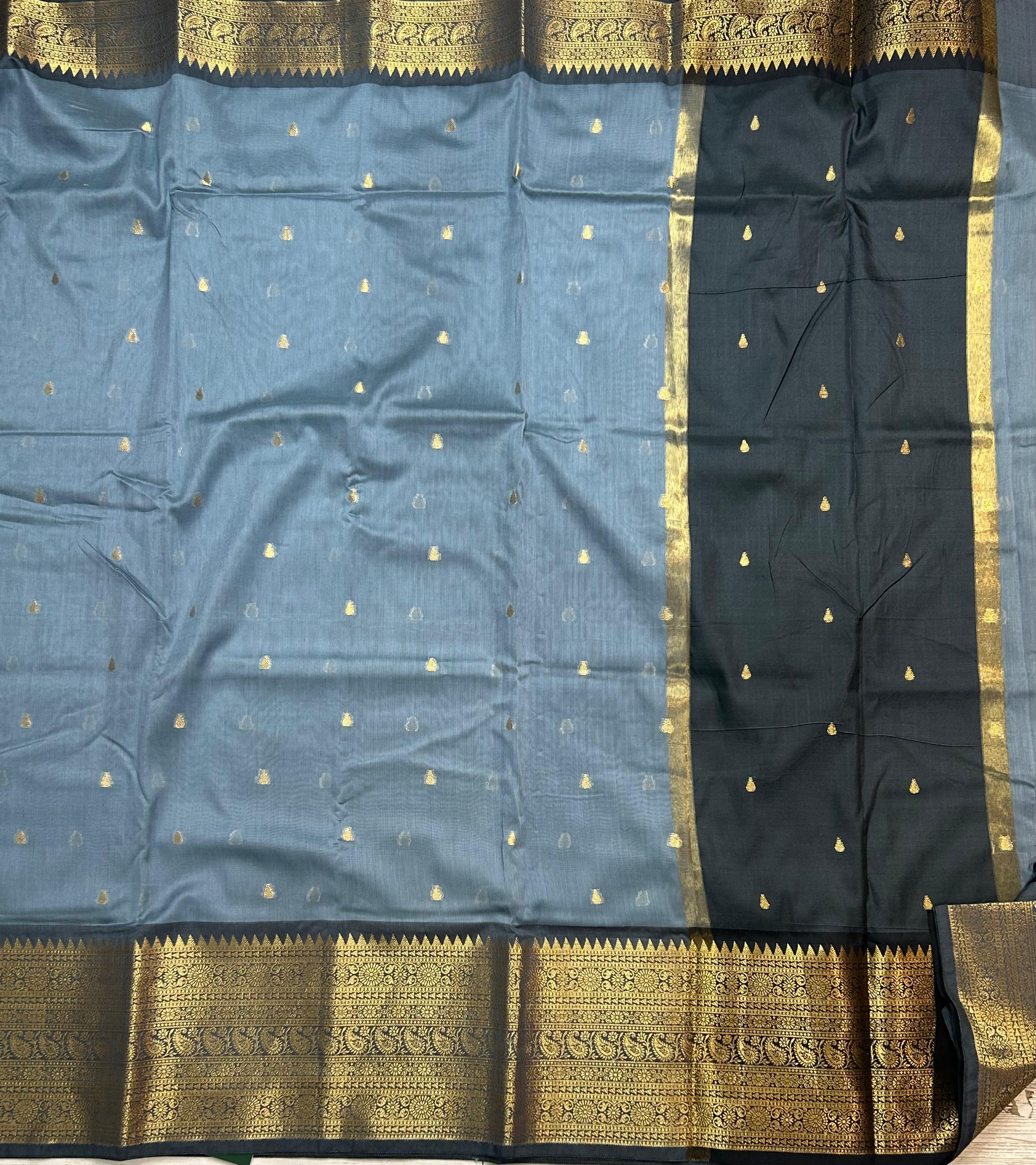 Grey small butta chanderi saree -105 saree
