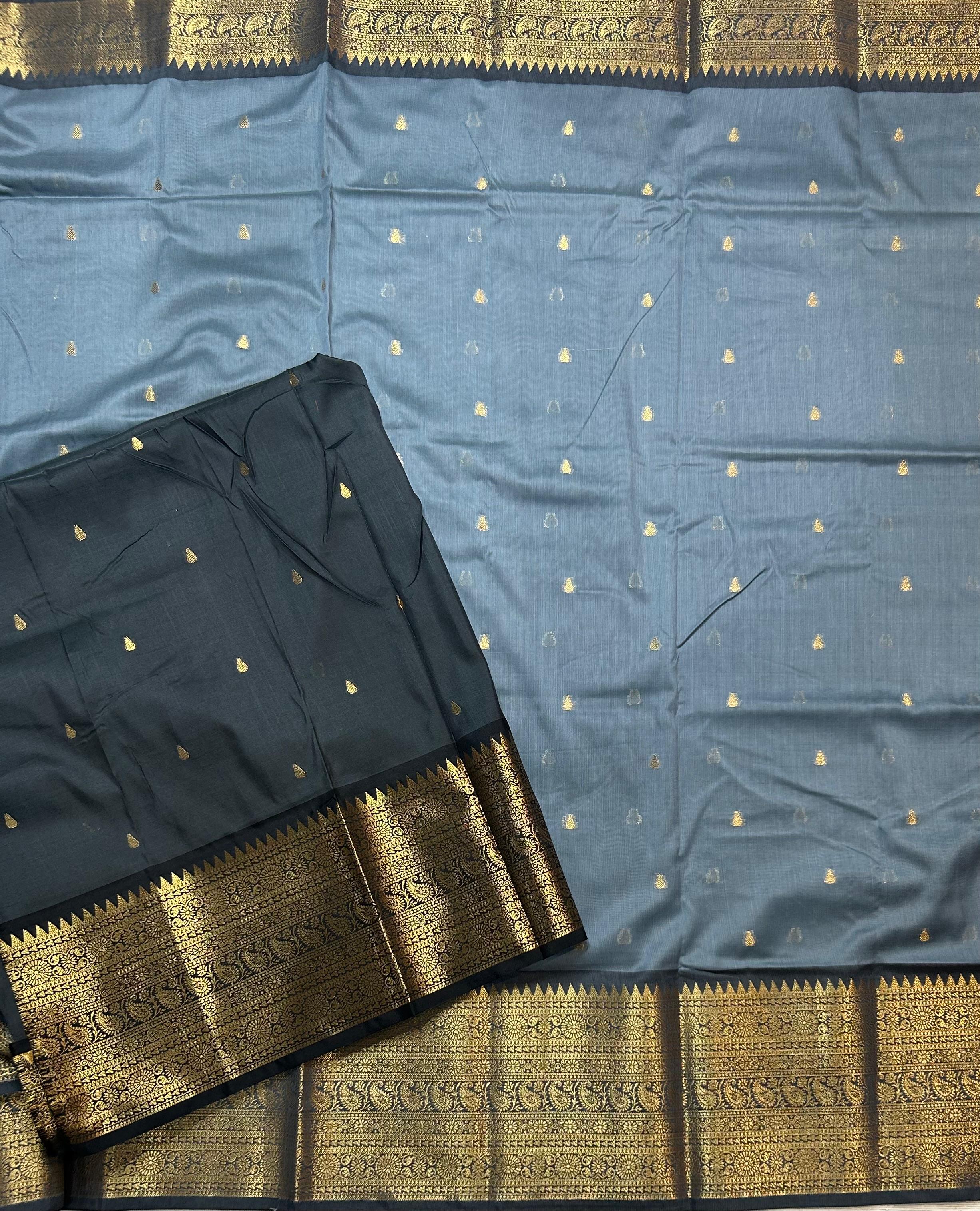 Grey small butta chanderi saree -105 saree