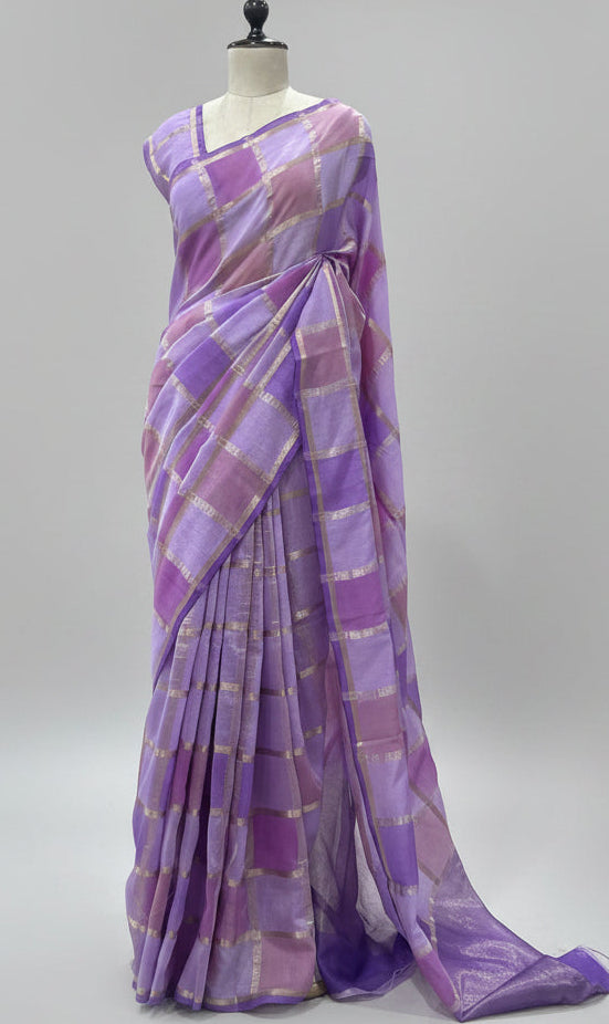Rankart soft tussar crepe checks 105 saree