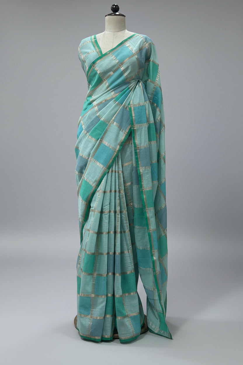 Rankart soft tussar crepe checks 105 saree