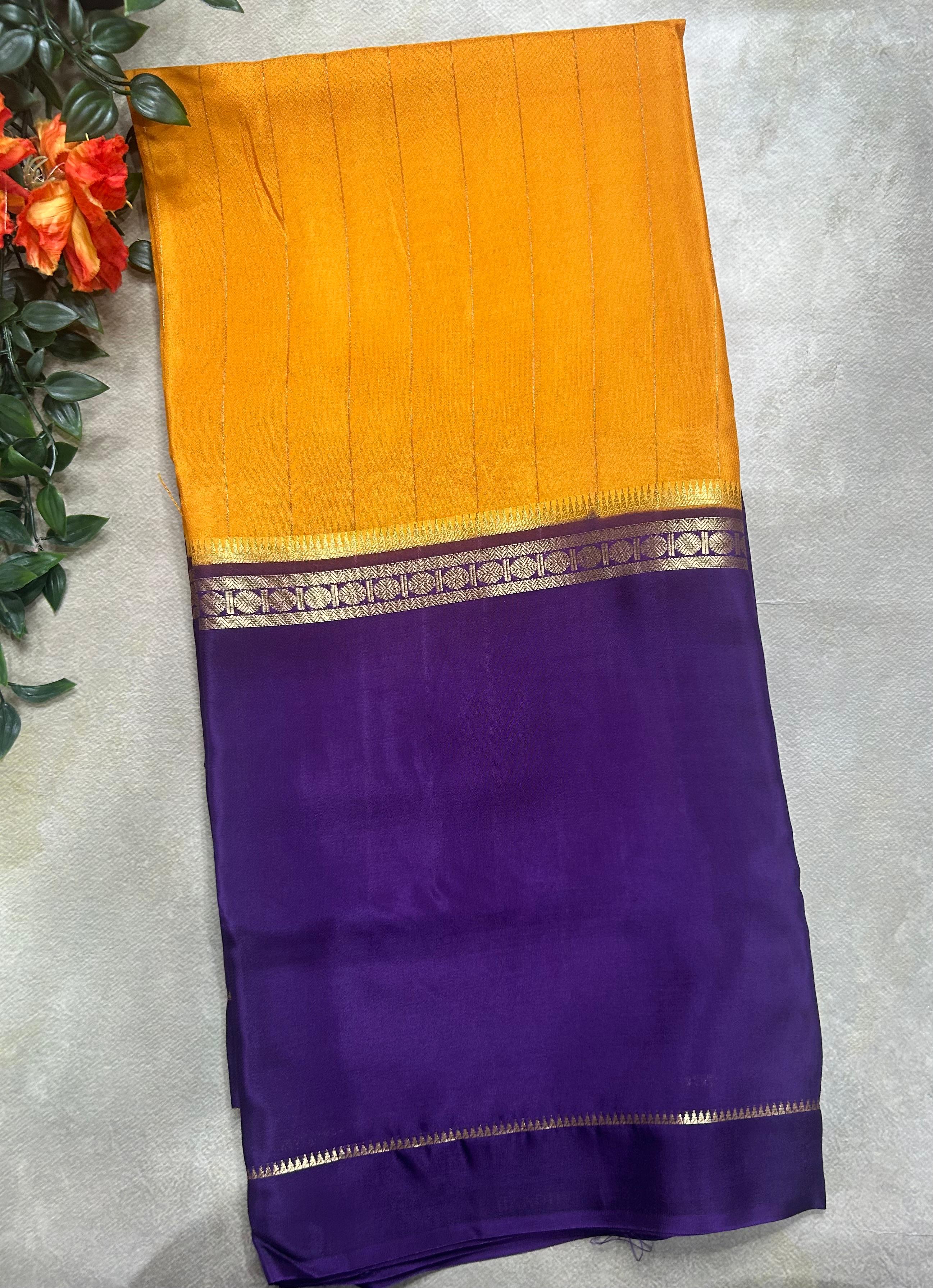 2D stripes semi Mysore crepe 105 saree