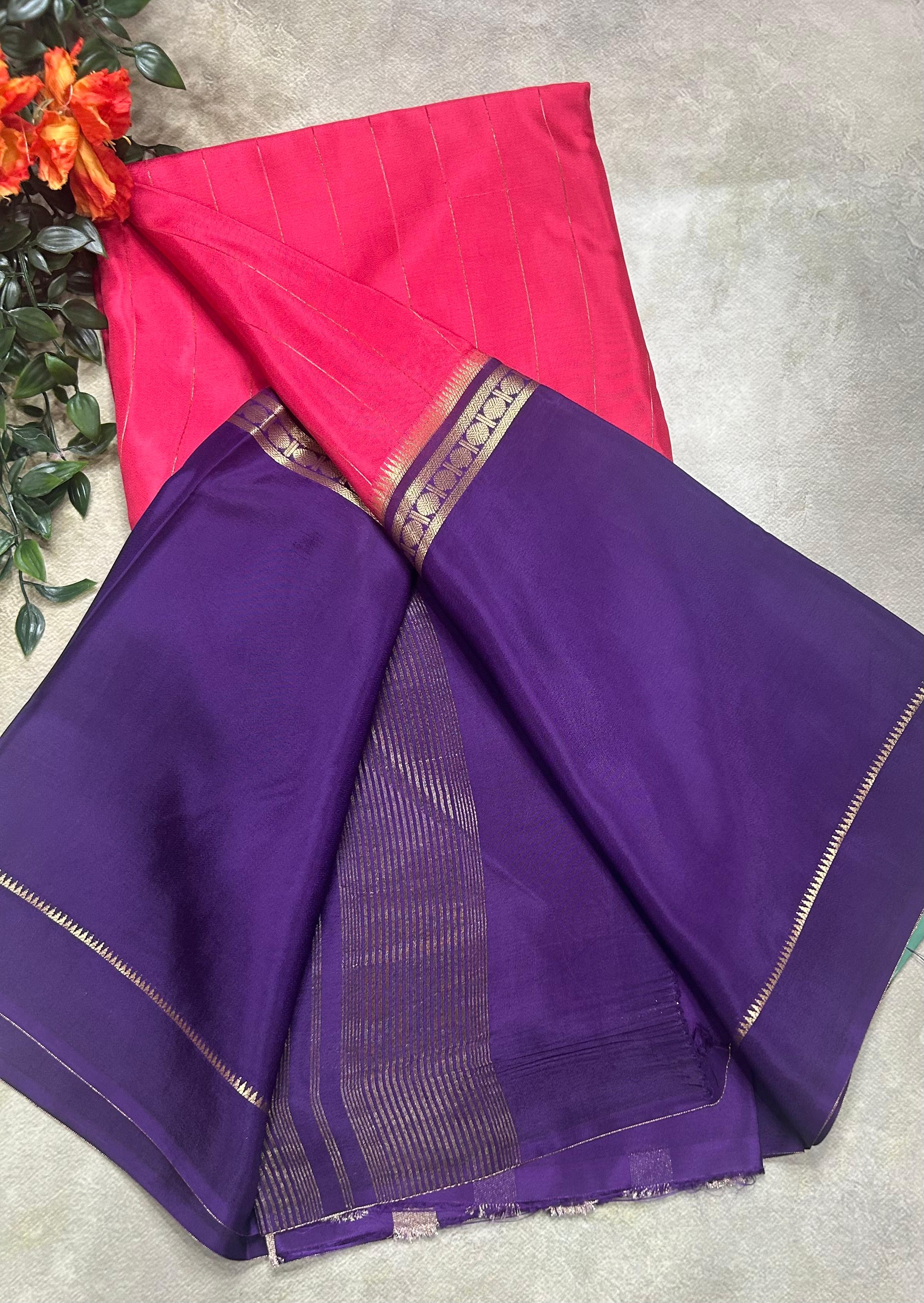 2D stripes semi Mysore crepe 105 saree