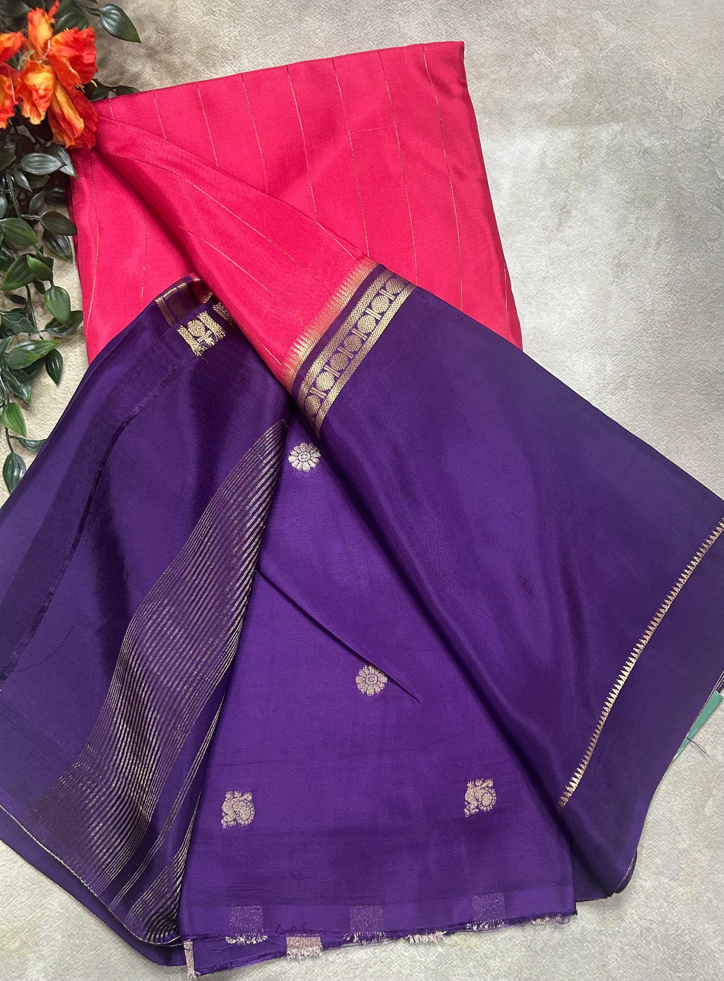 2D stripes semi Mysore crepe 105 saree