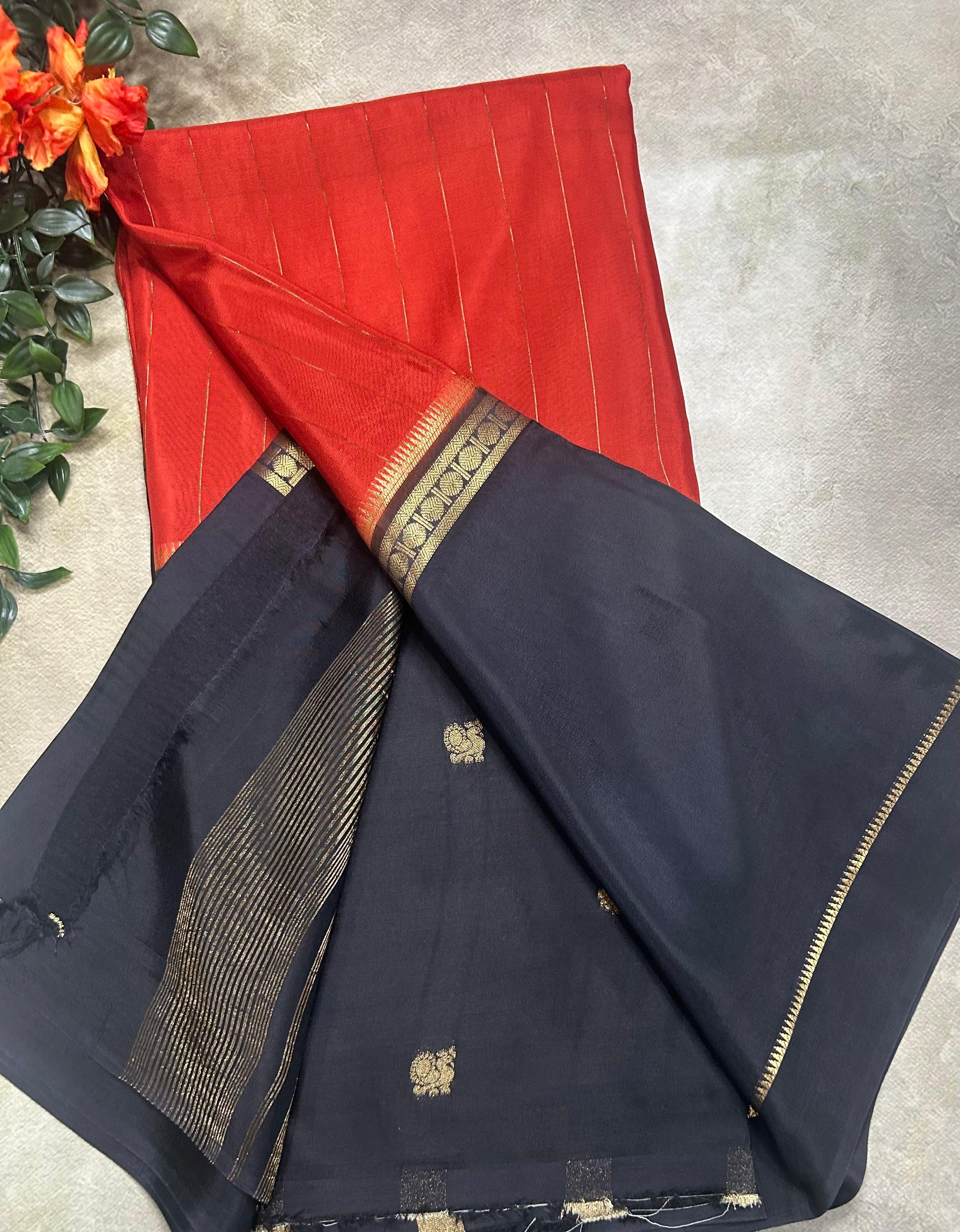 2D stripes semi Mysore crepe 105 saree