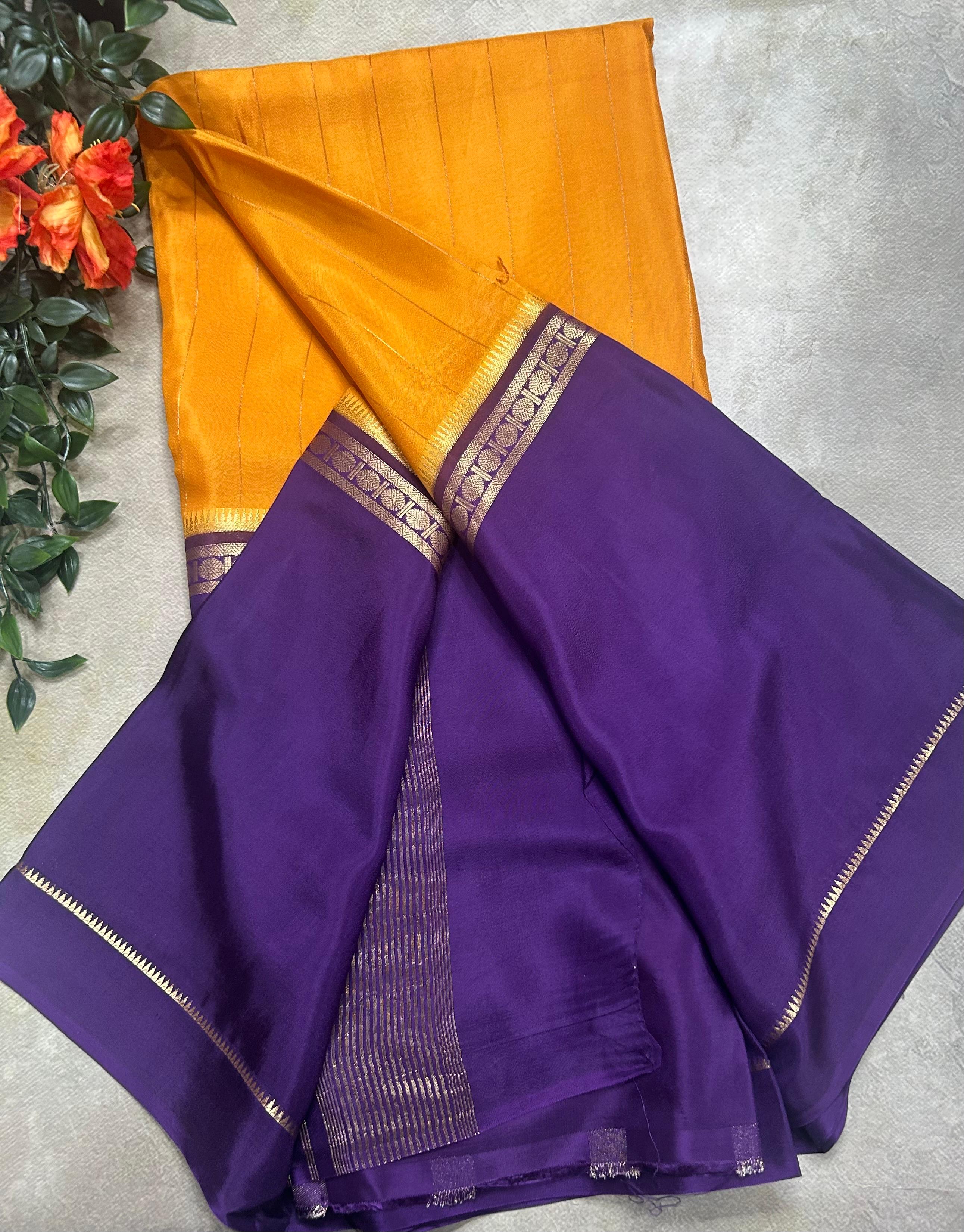 2D stripes semi Mysore crepe 105 saree