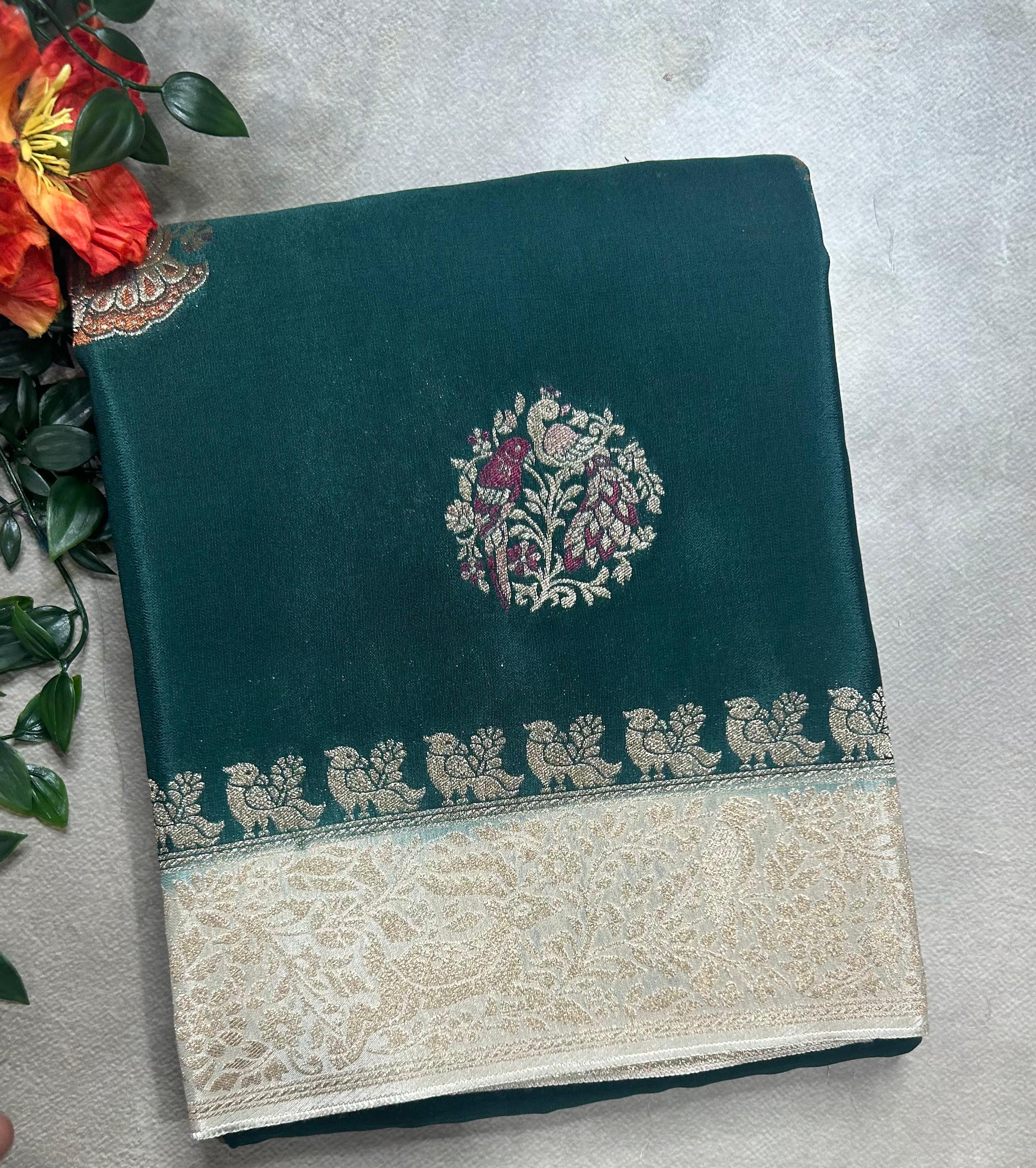 Light green meena butta semi mysore 105 saree