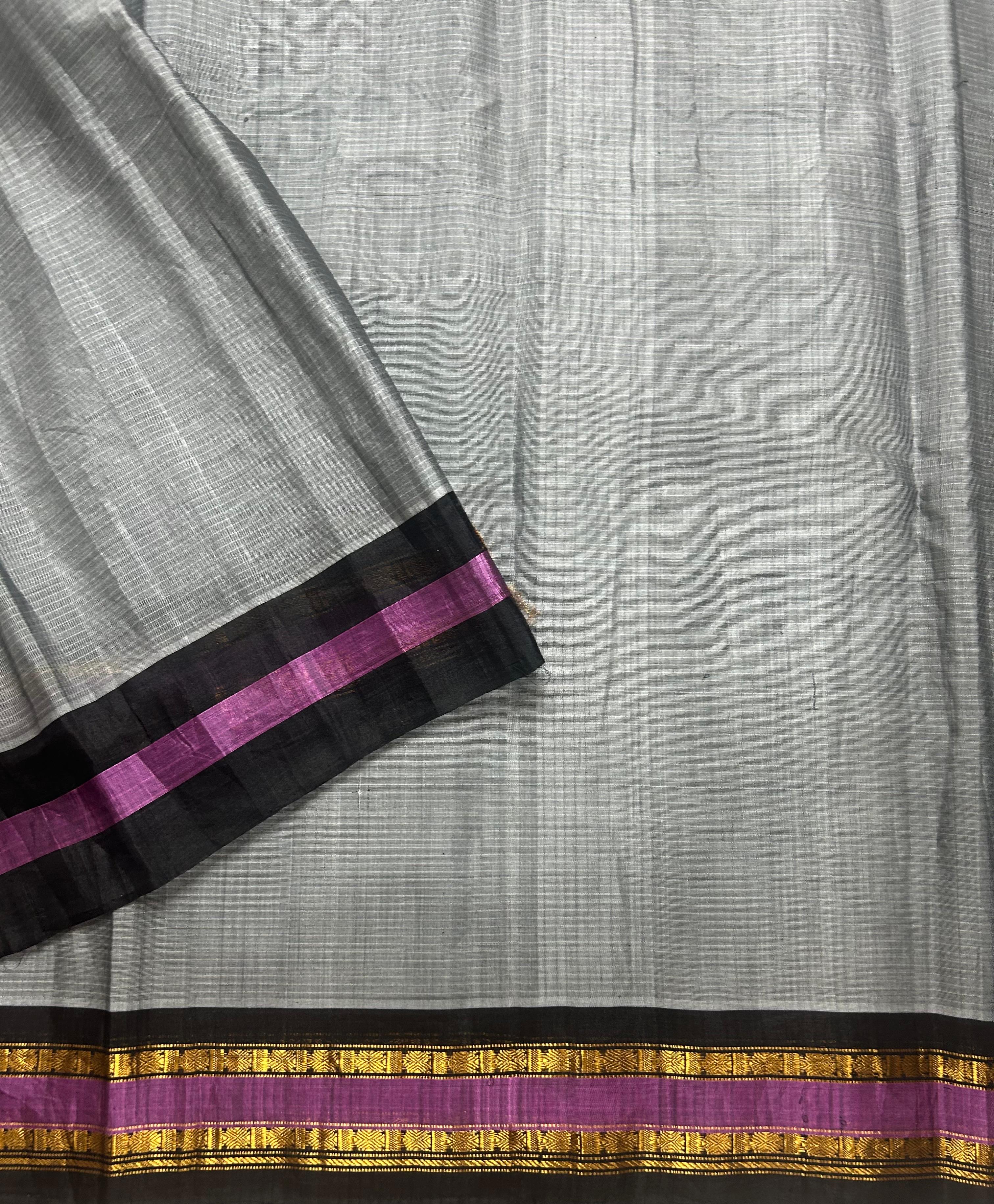 Grey pure handloom gadwal 106 saree
