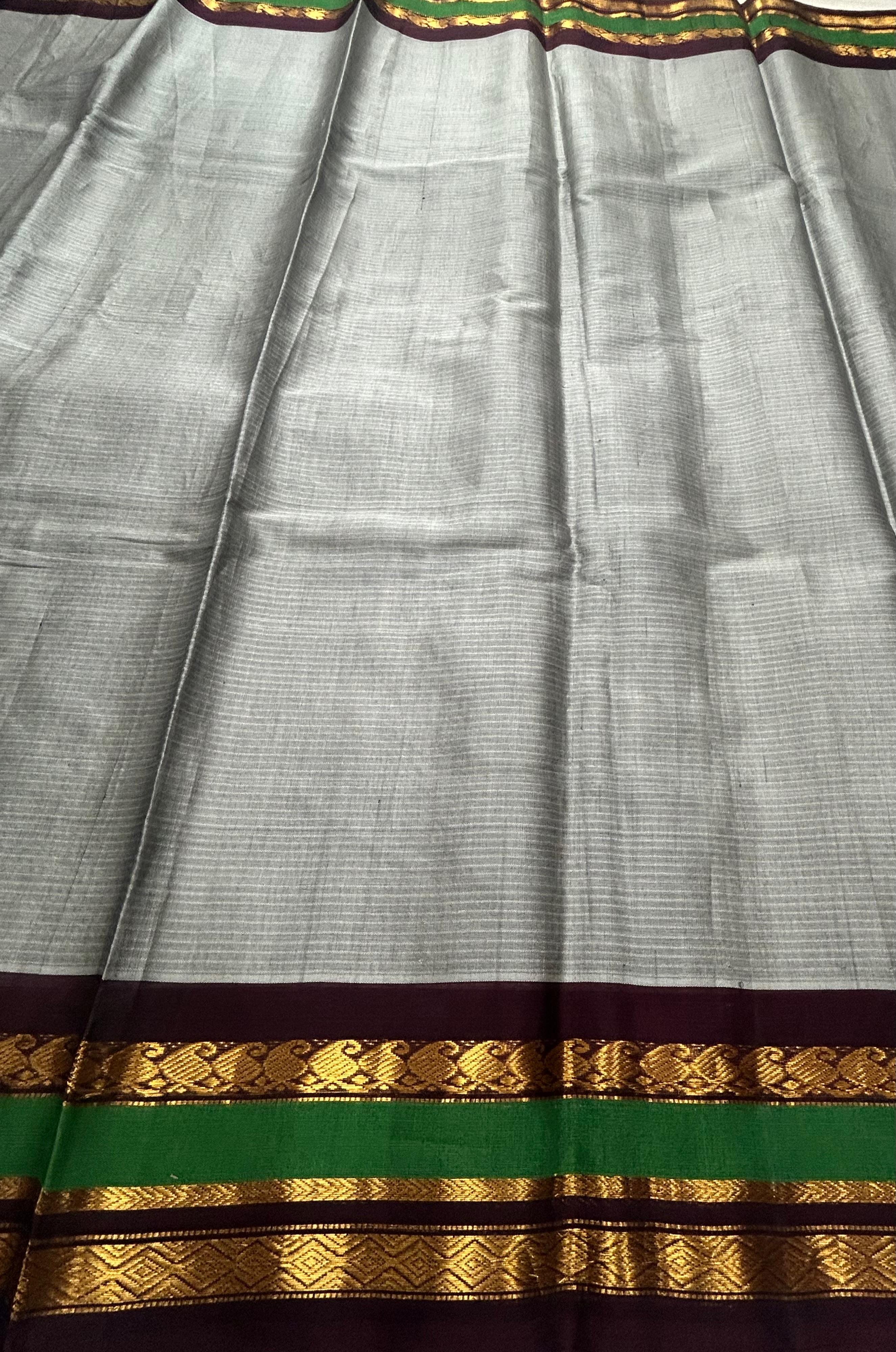 Grey pure handloom gadwal 106 saree