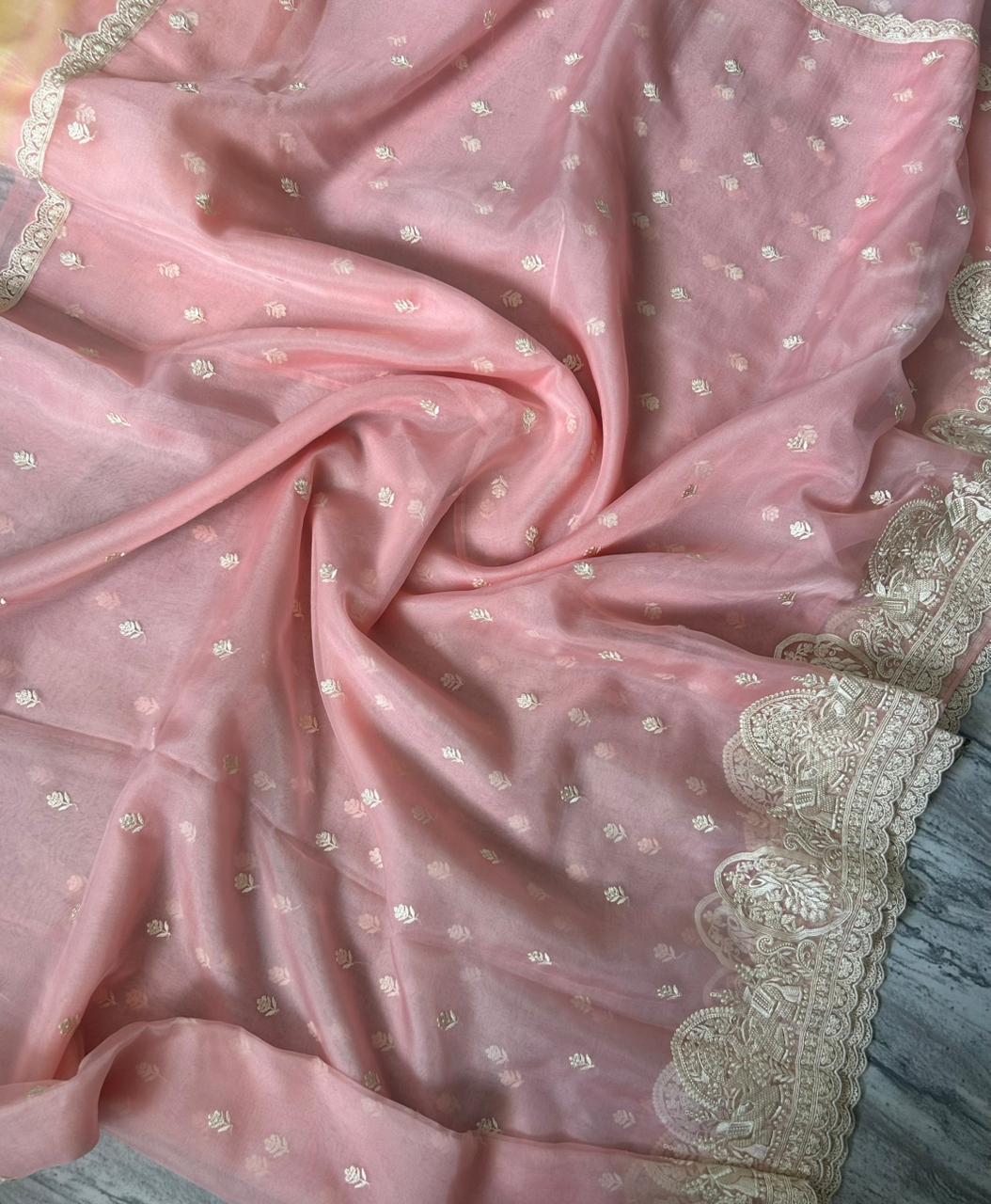 Pink semi organza 106 saree