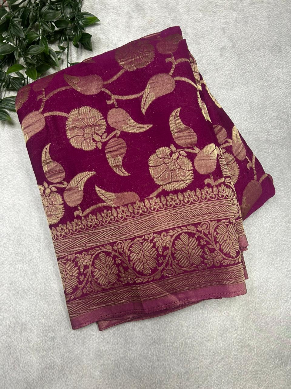 Megenta semi georgette 106 saree
