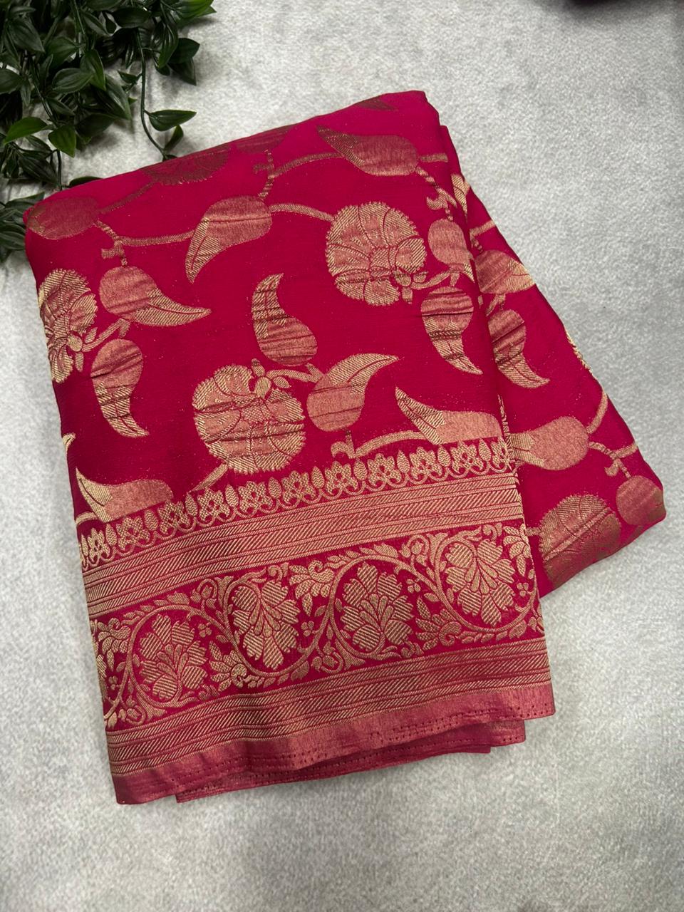 Pink semi georgette 106 saree