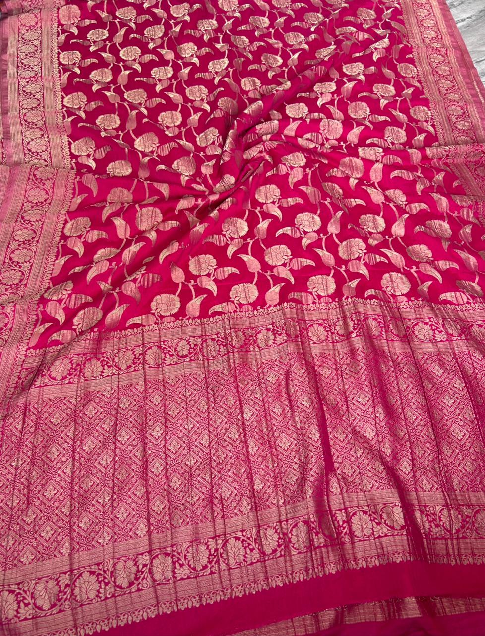 Pink semi georgette 106 saree