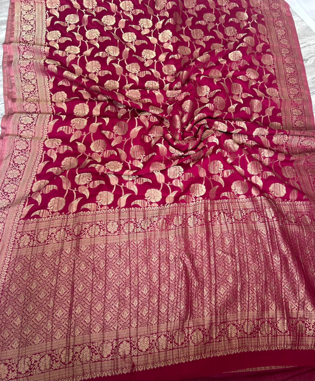Maroon semi georgette 106 saree