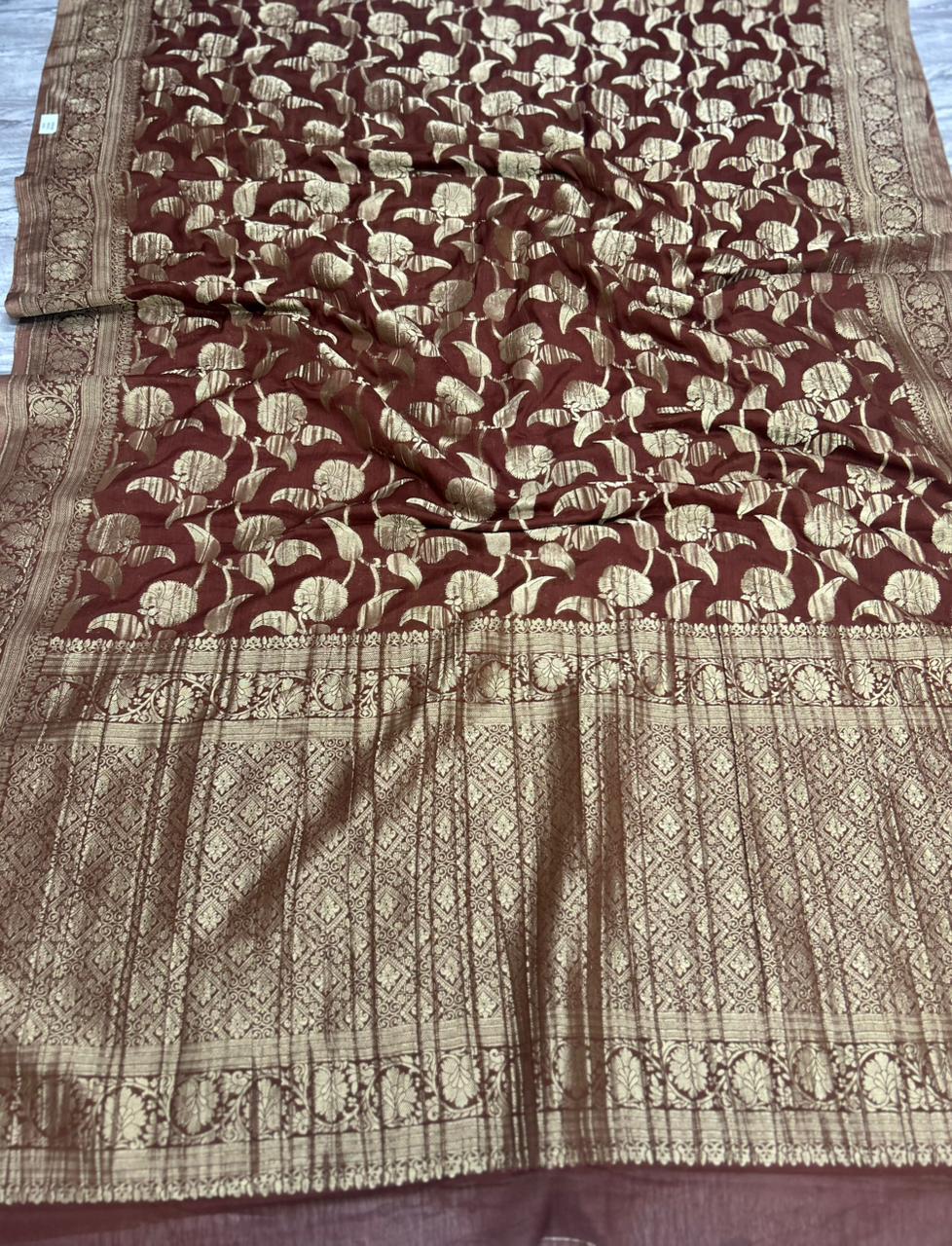 Brown semi georgette 106 saree