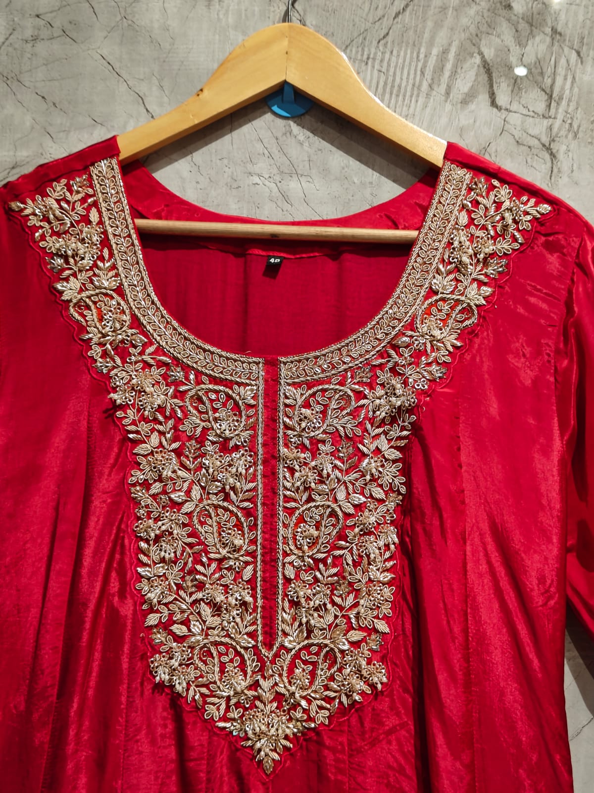 Pink  Anarkali ho sik Hand work Kurtha 567