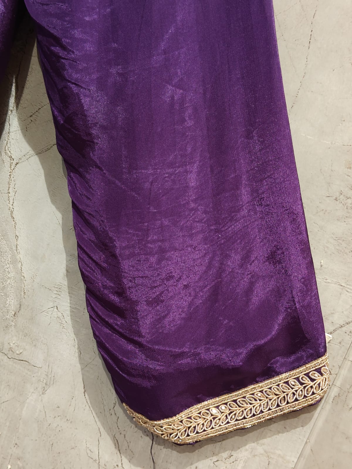 purple  Anarkali ho sik Hand work Kurtha 567