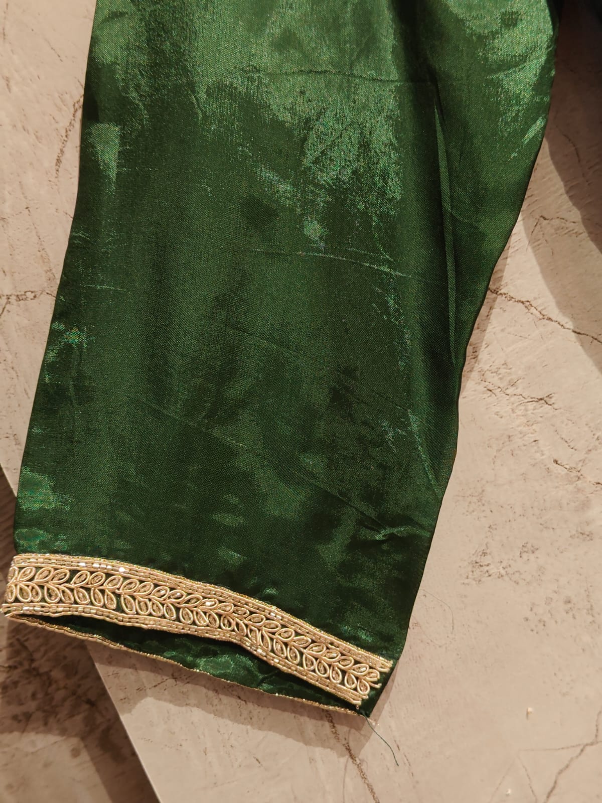green  Anarkali ho sik Handwork  Kurtha 567