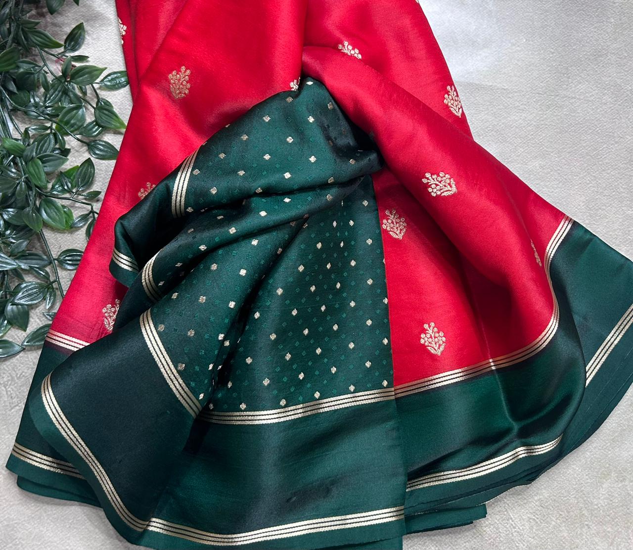 Red Semi Silk Saree 106