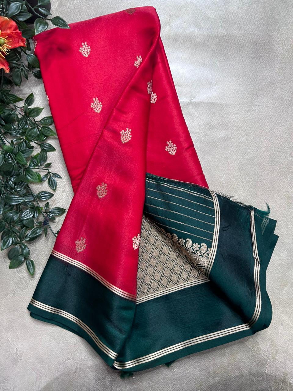 Red Semi Silk Saree 106