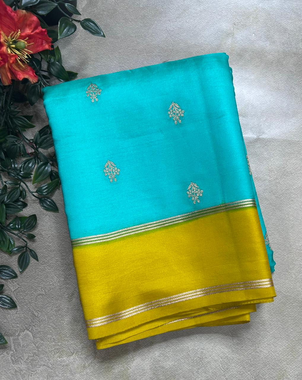 Teal Semi Silk Saree 106