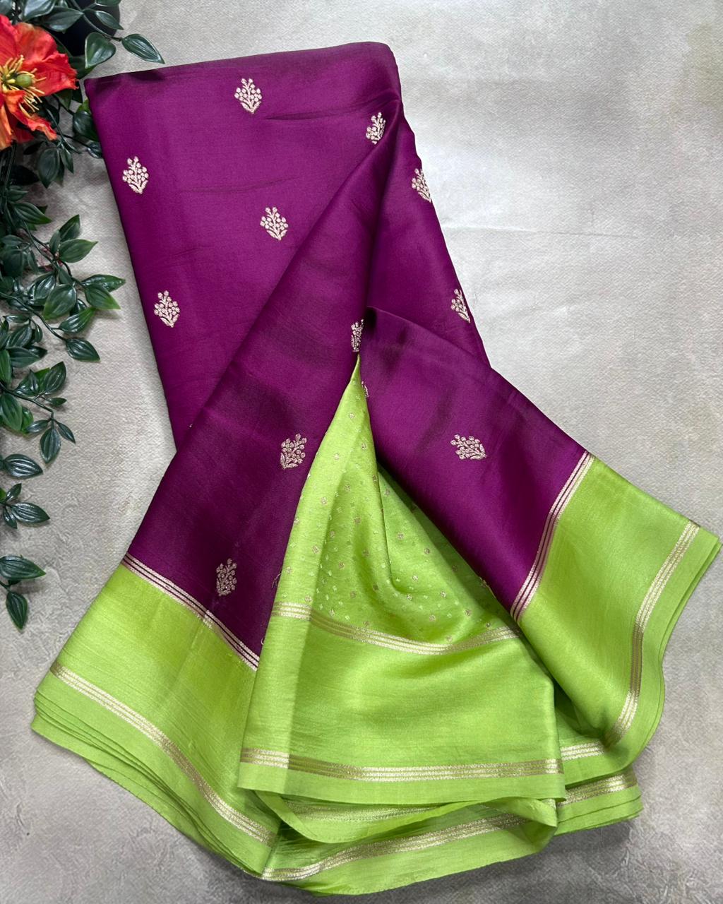 Magenta Semi Silk Saree 106
