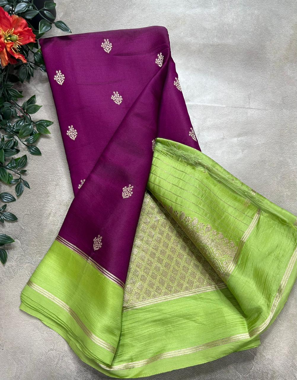Magenta Semi Silk Saree 106
