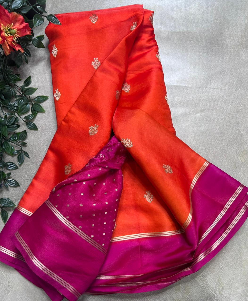 Orange Semi Silk Saree 106