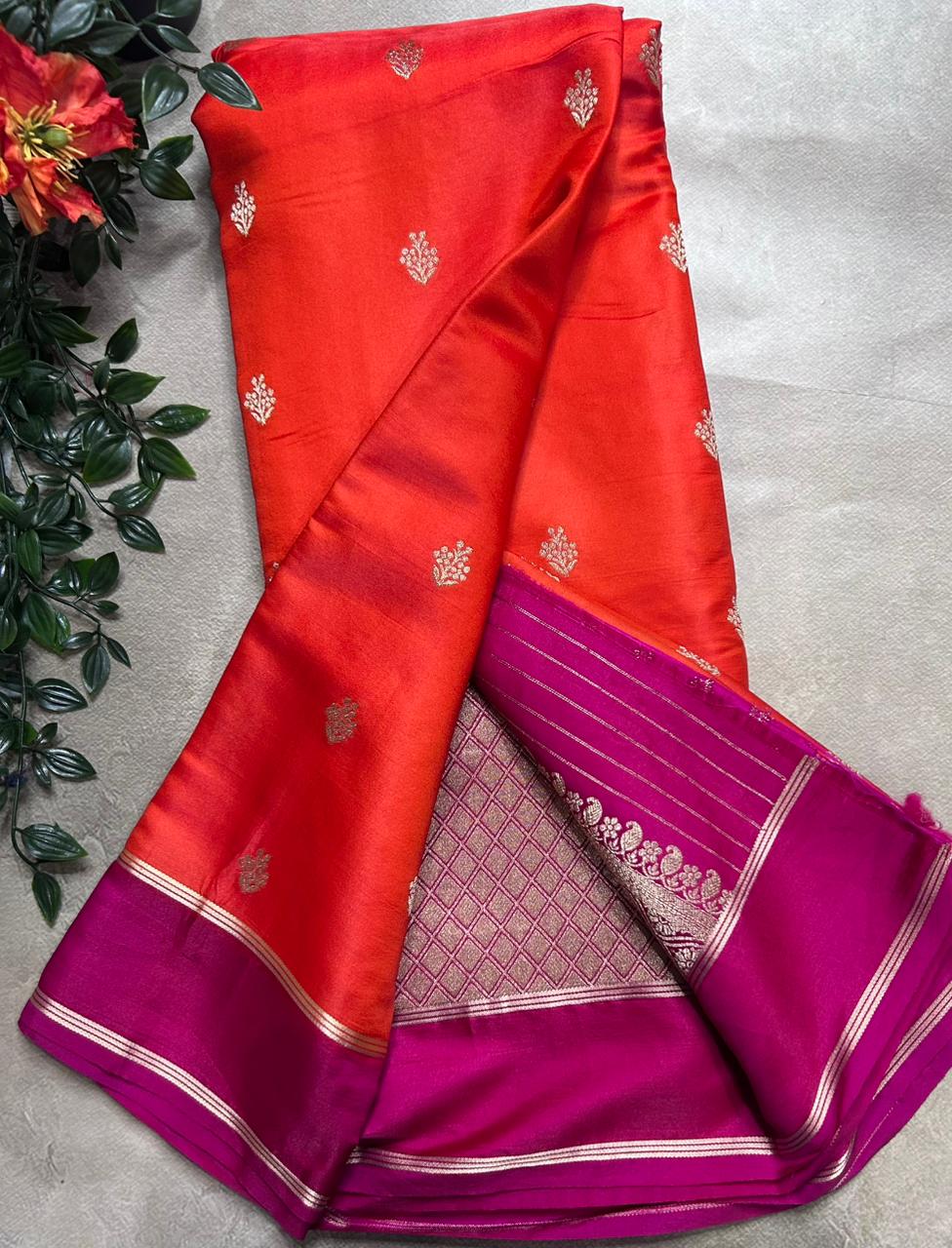 Orange Semi Silk Saree 106