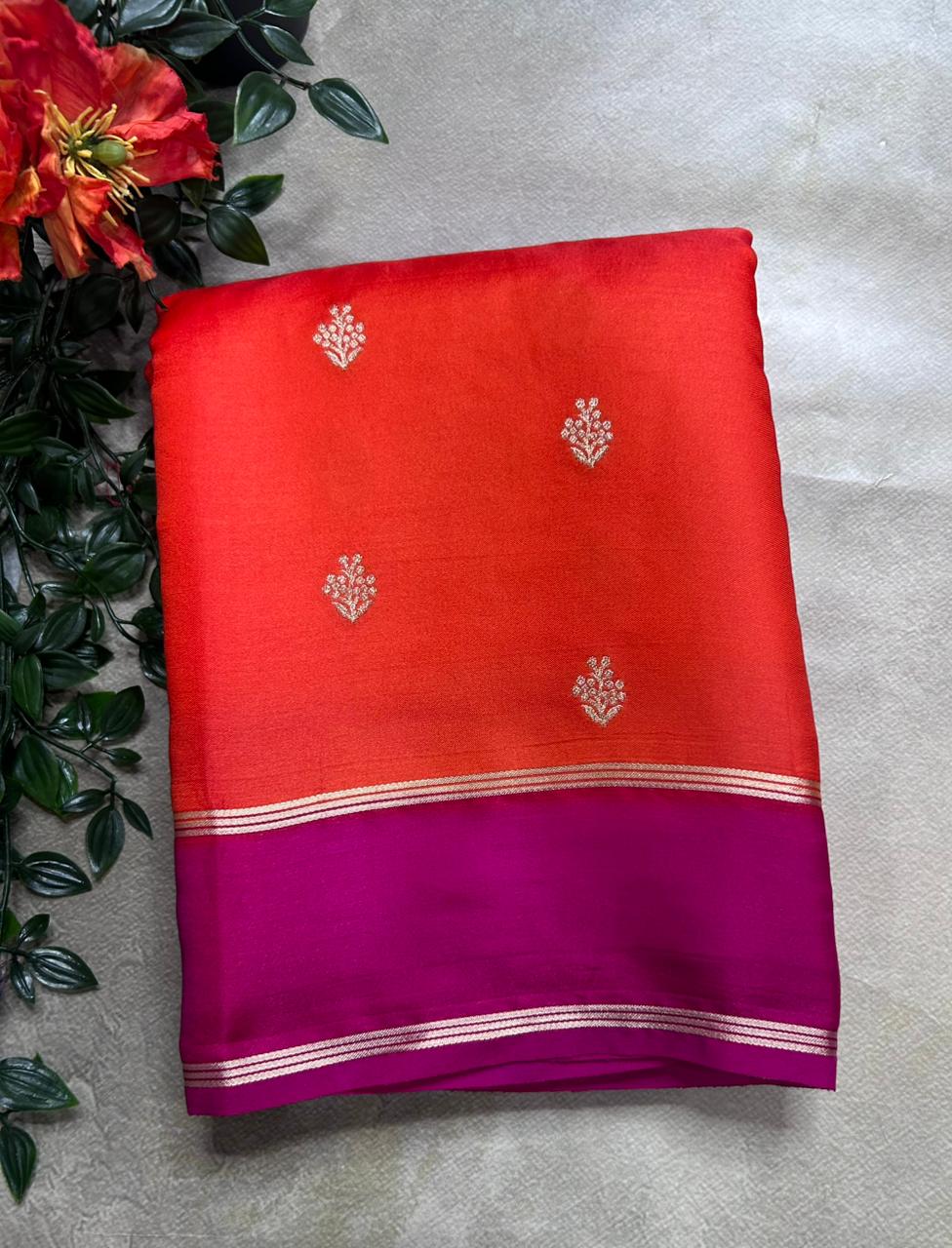 Orange Semi Silk Saree 106