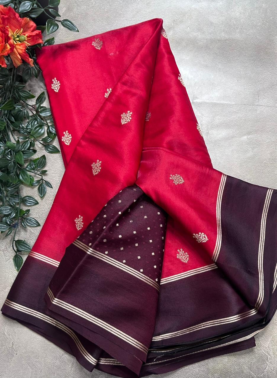 Red Semi Silk Saree 106