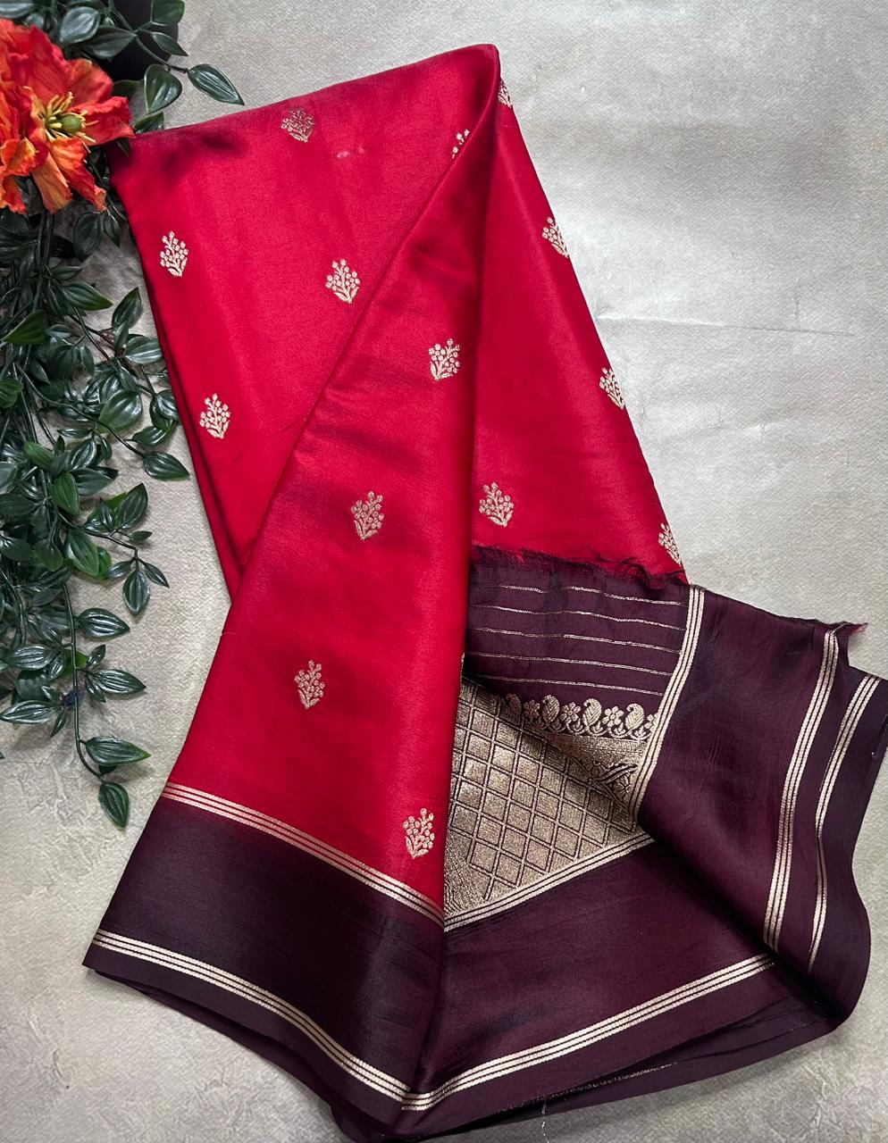 Red Semi Silk Saree 106
