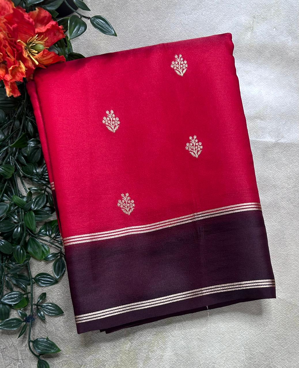 Red Semi Silk Saree 106