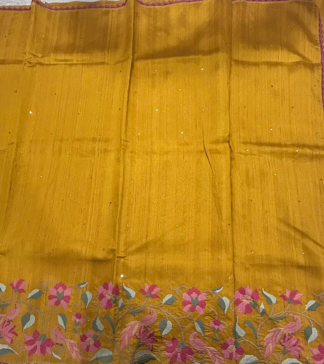 Mustard Semi Tussar 106 Saree