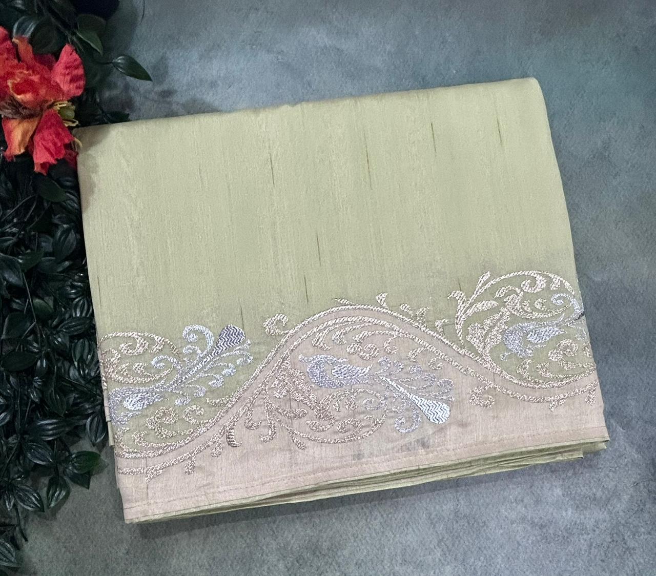 Pista Green Semi Tussar 106 Saree